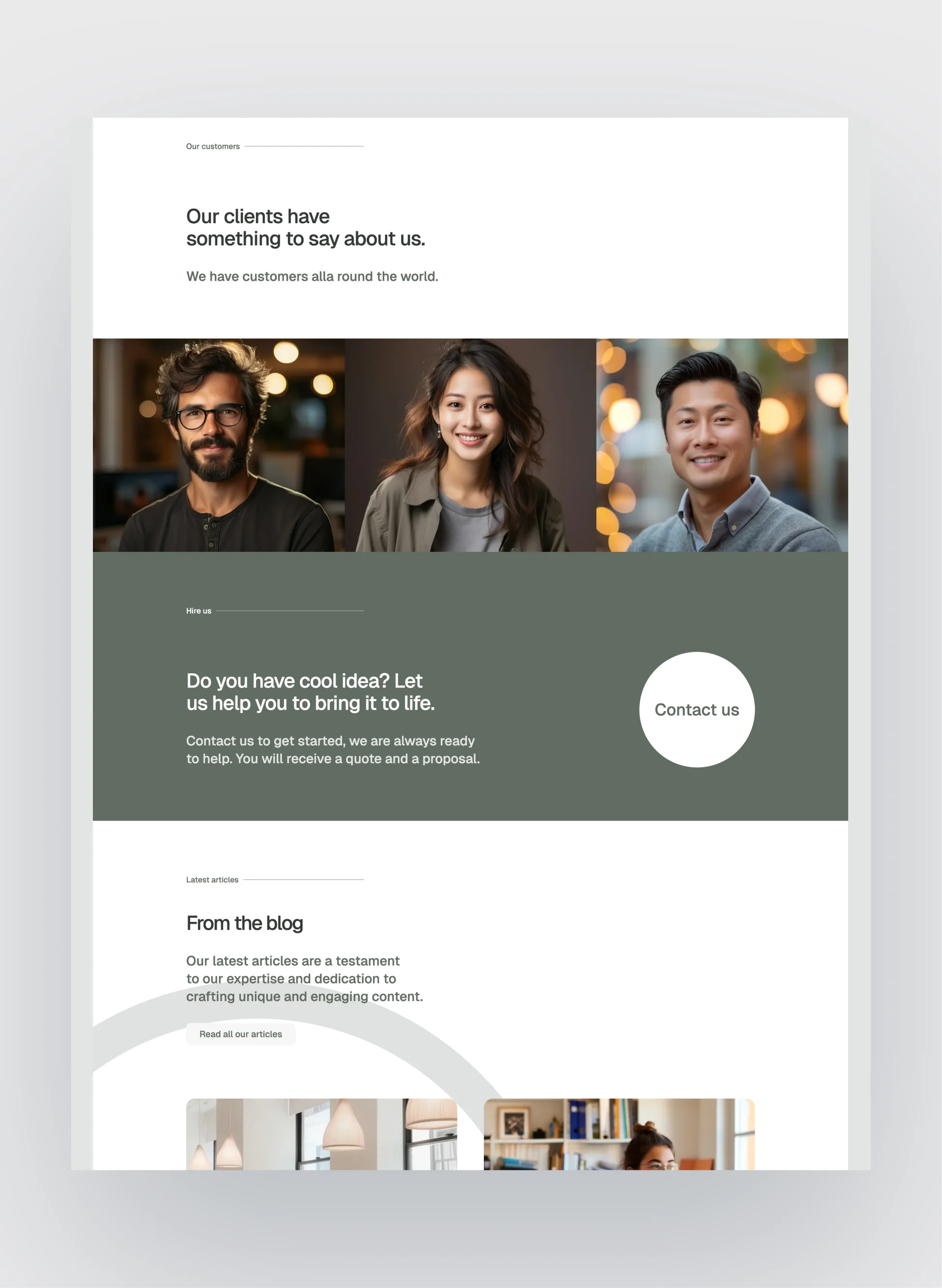 Outkast team page layout