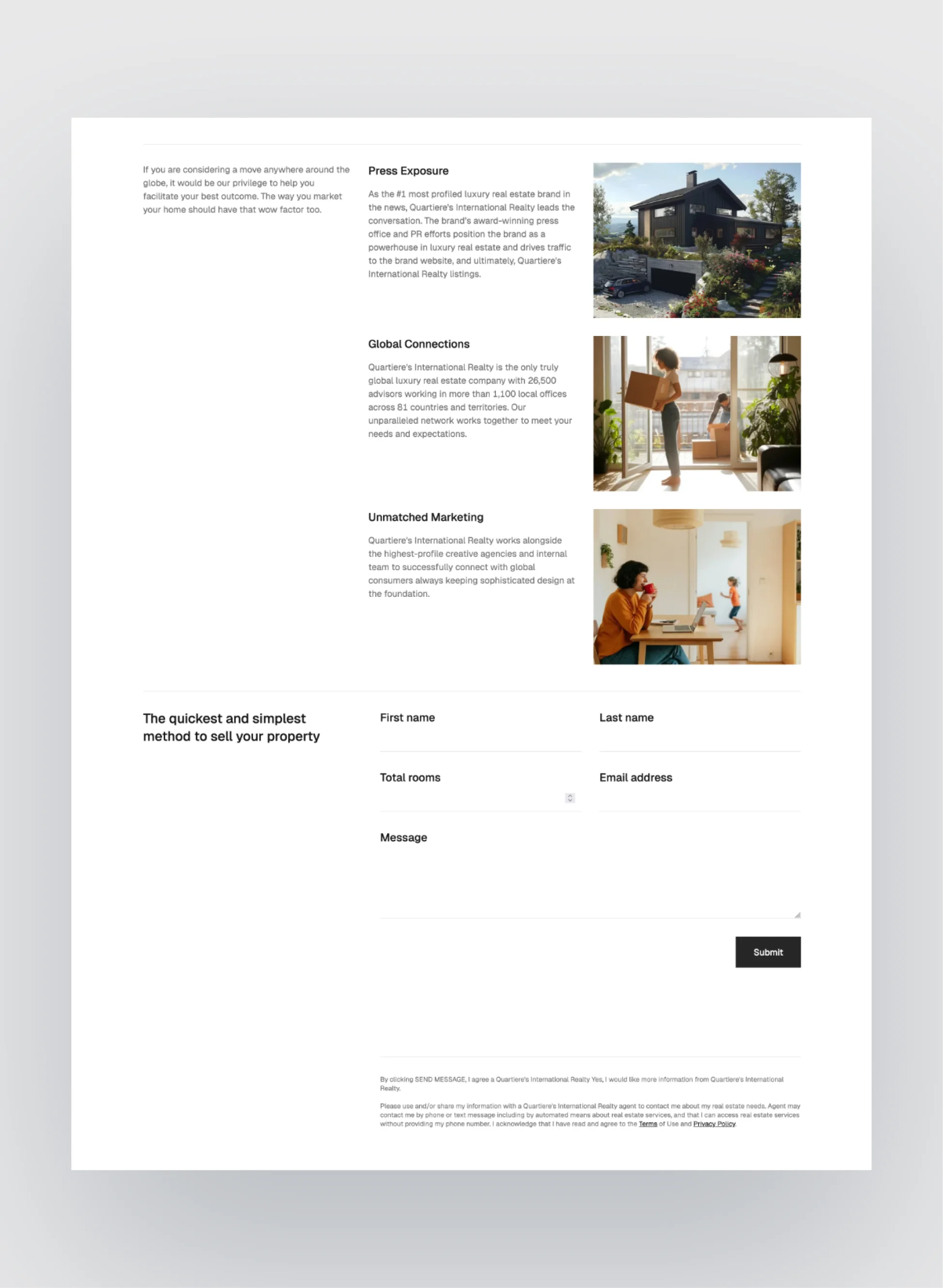 Quartiere contact form layout
