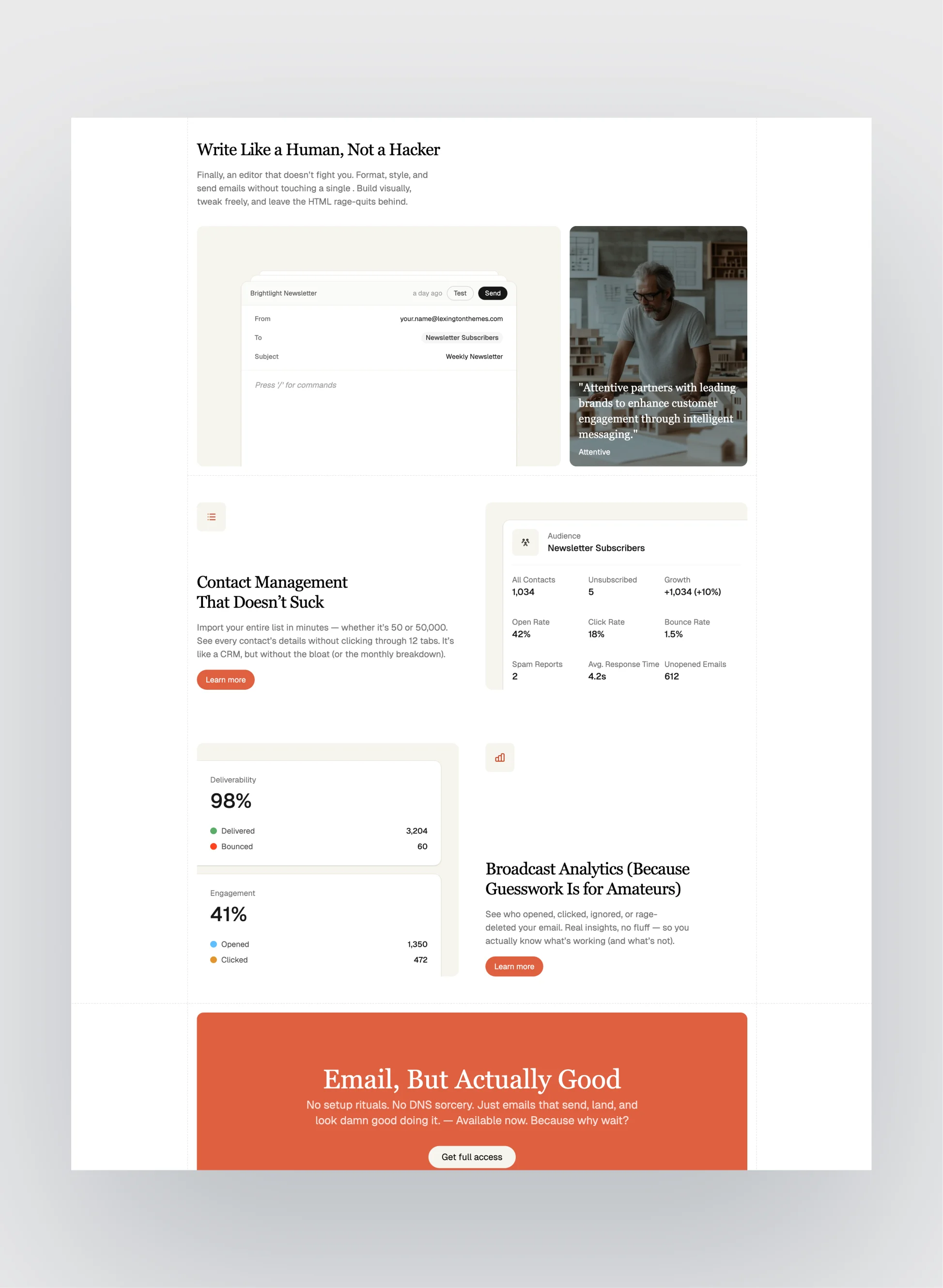 Brightlight help center layout