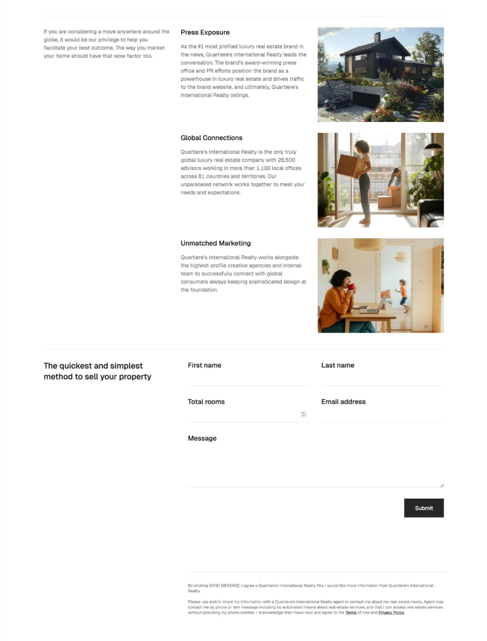 Quartiere contact form layout