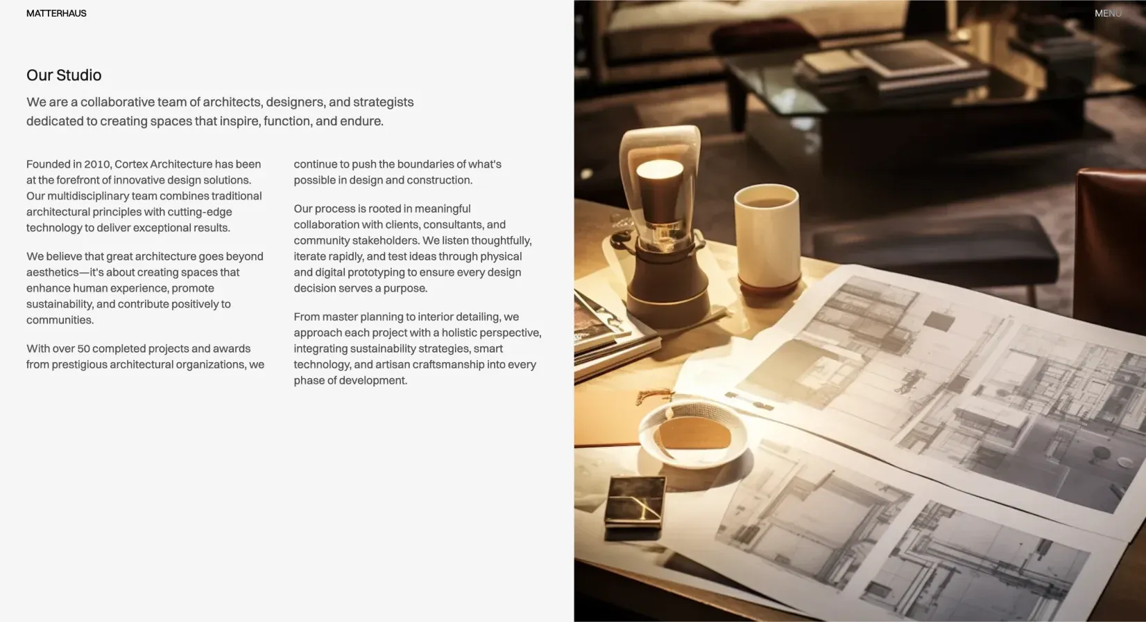 Matterhaus studio about page