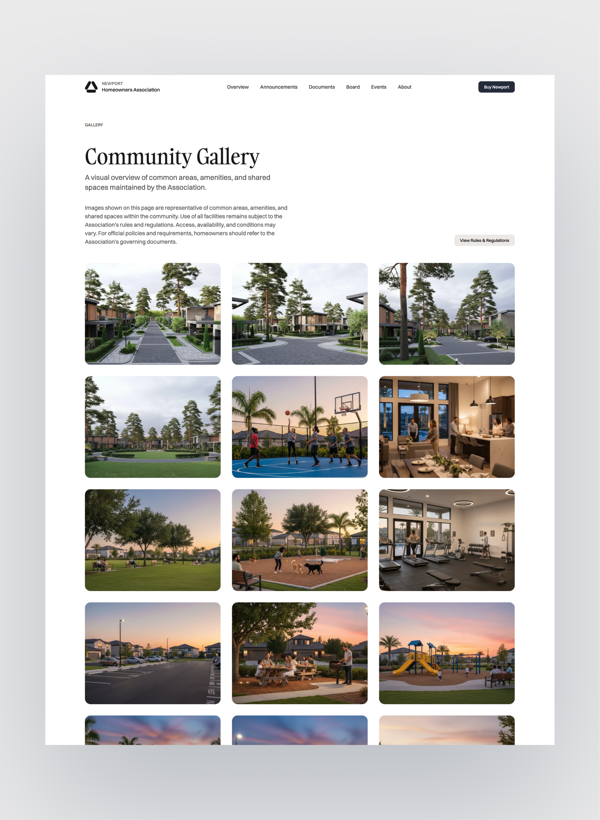 Newport HOA contact and resident communication page