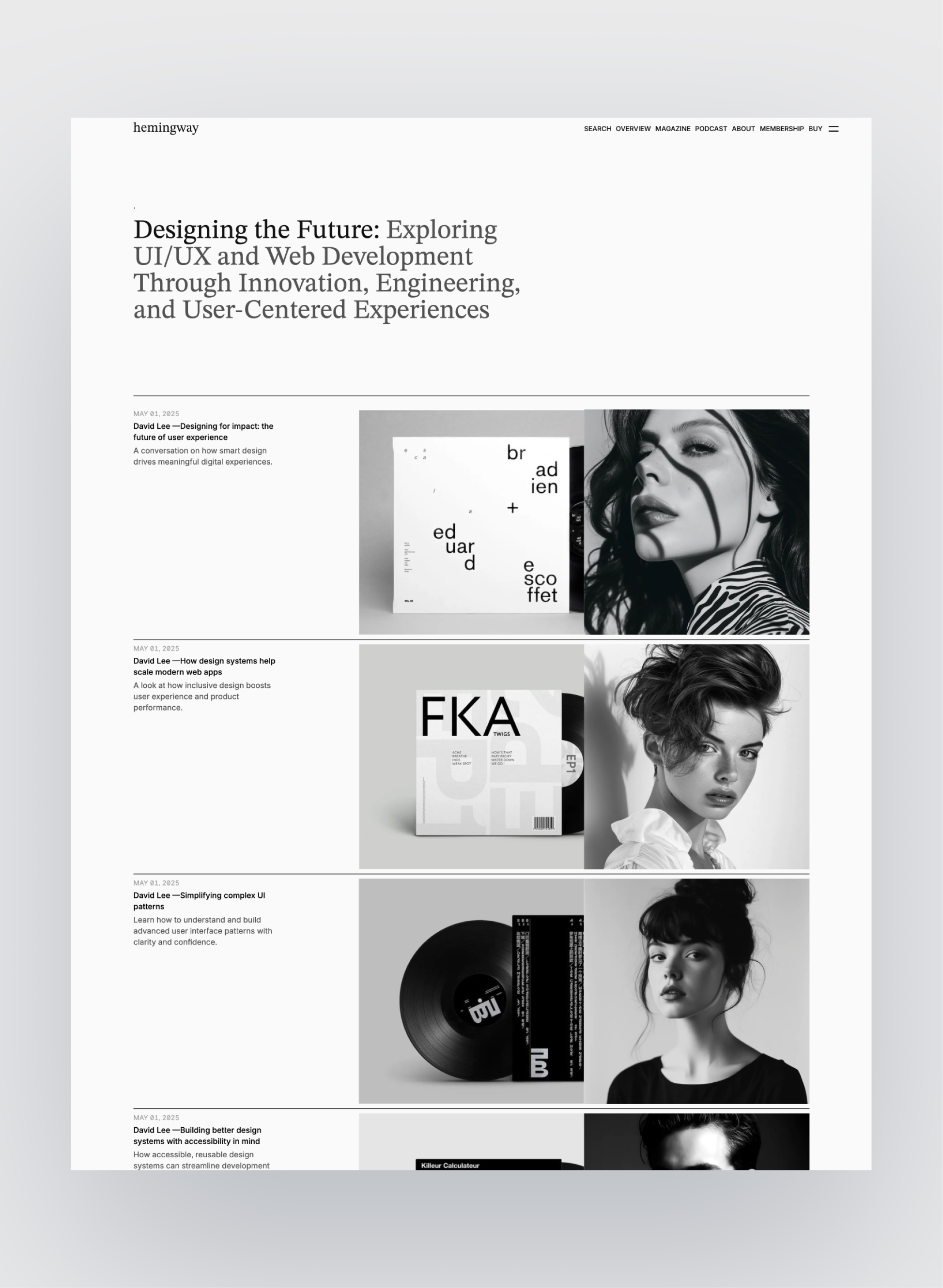 Hemingway subscription page layout