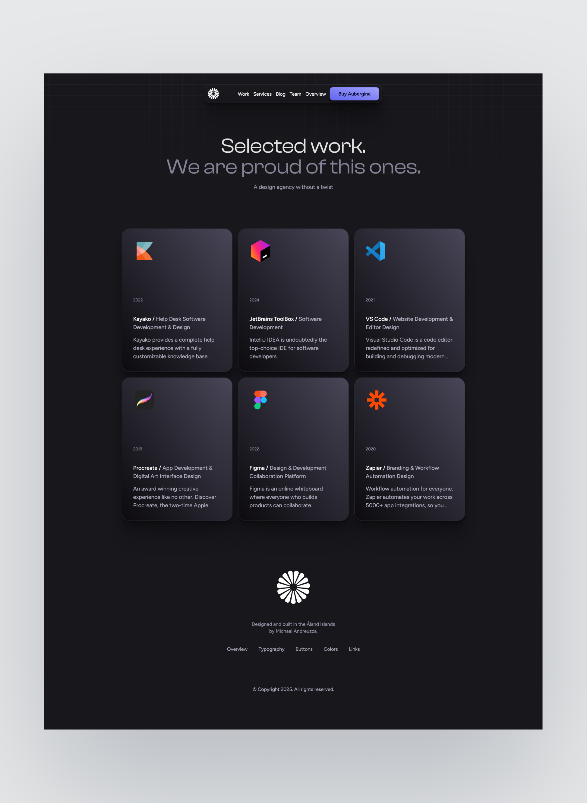 Aubergine case study detail layout