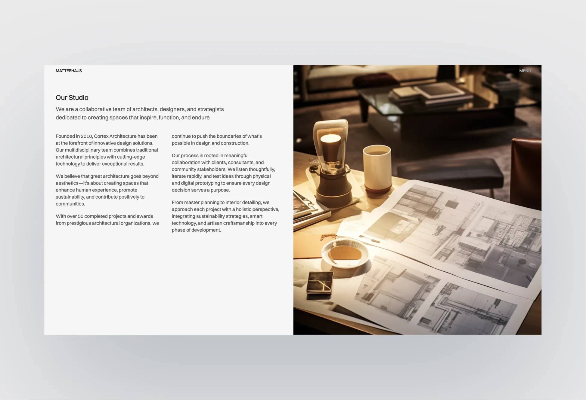 Matterhaus studio about page