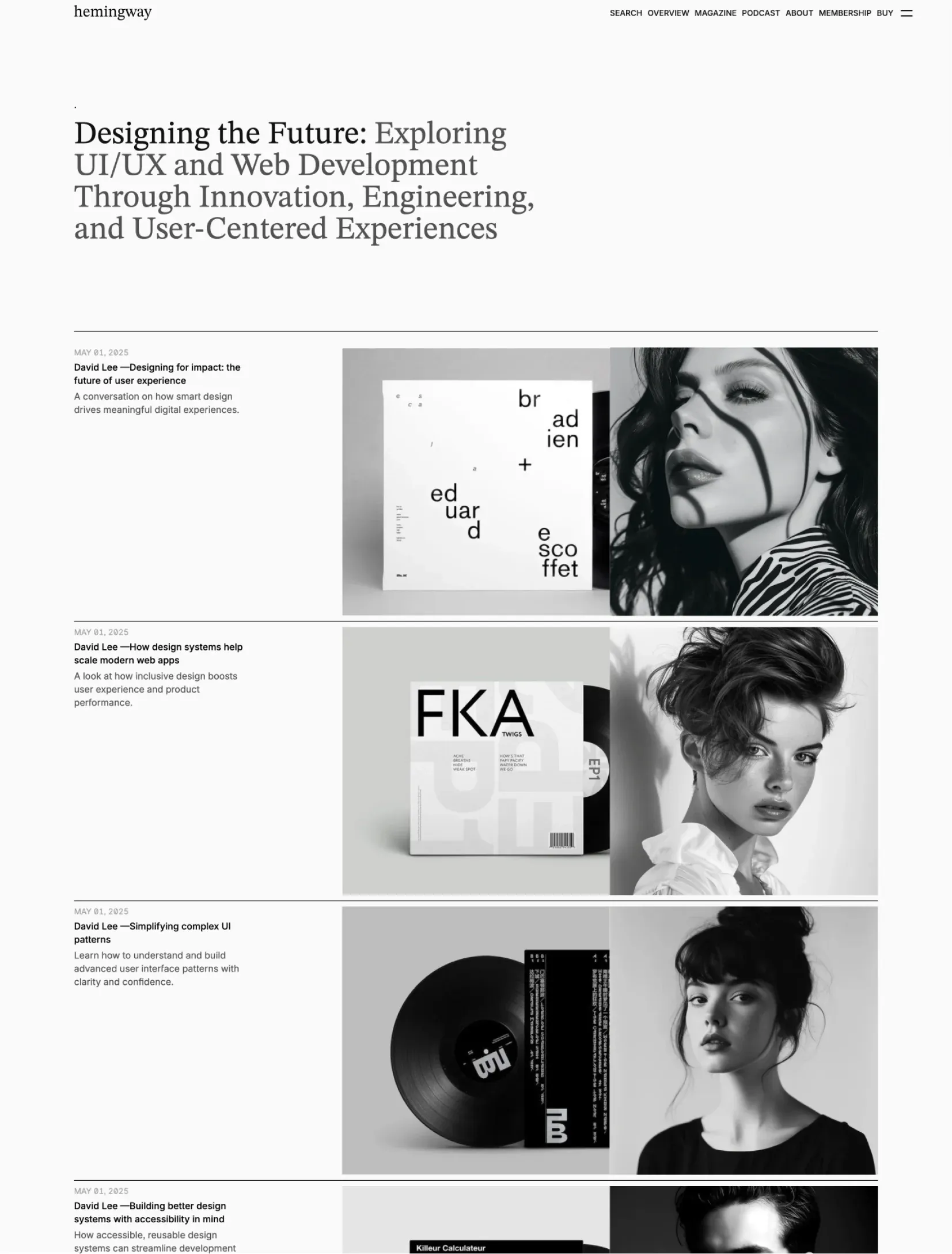 Hemingway subscription page layout