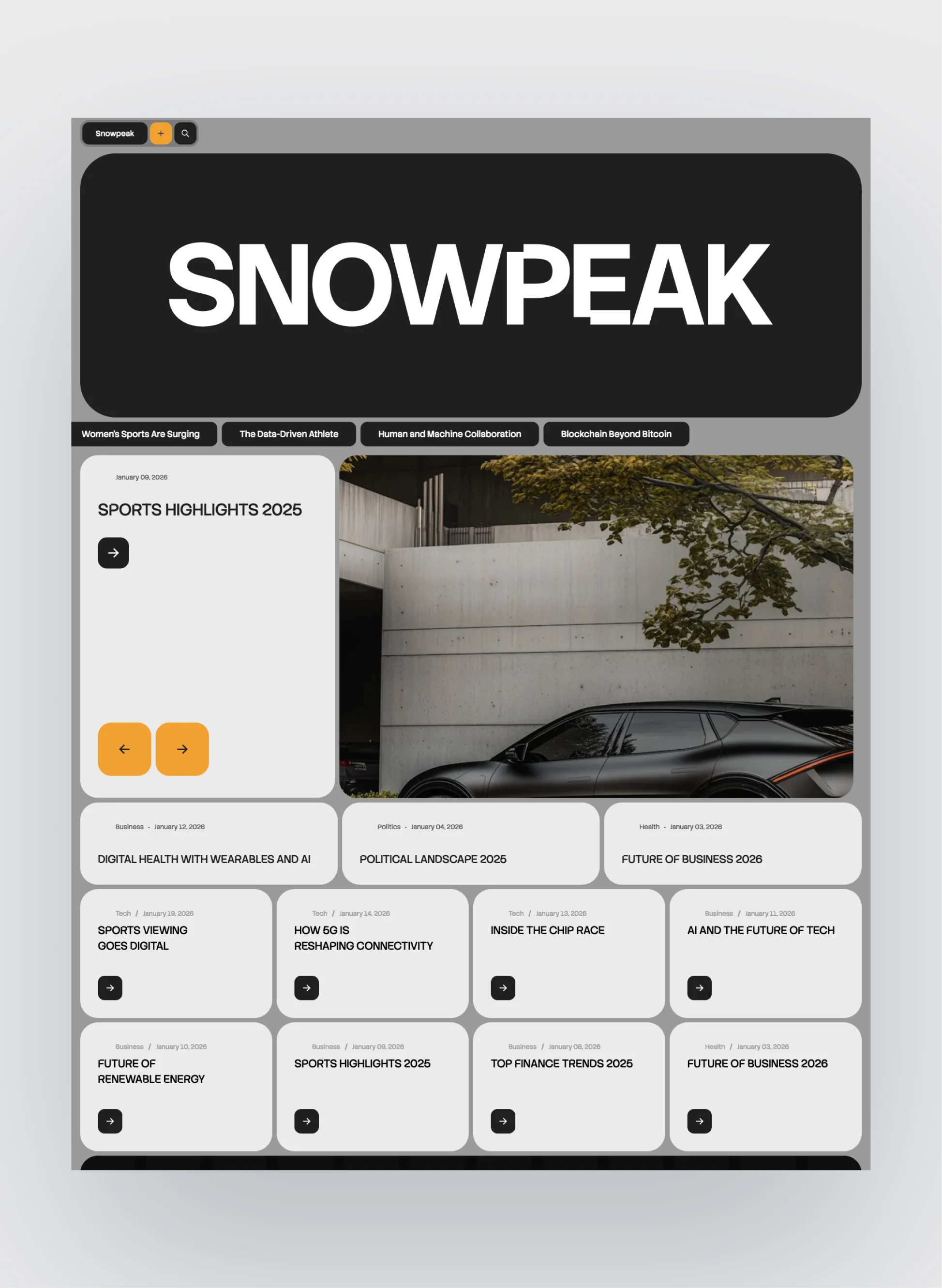 Snowpeak author profile layout