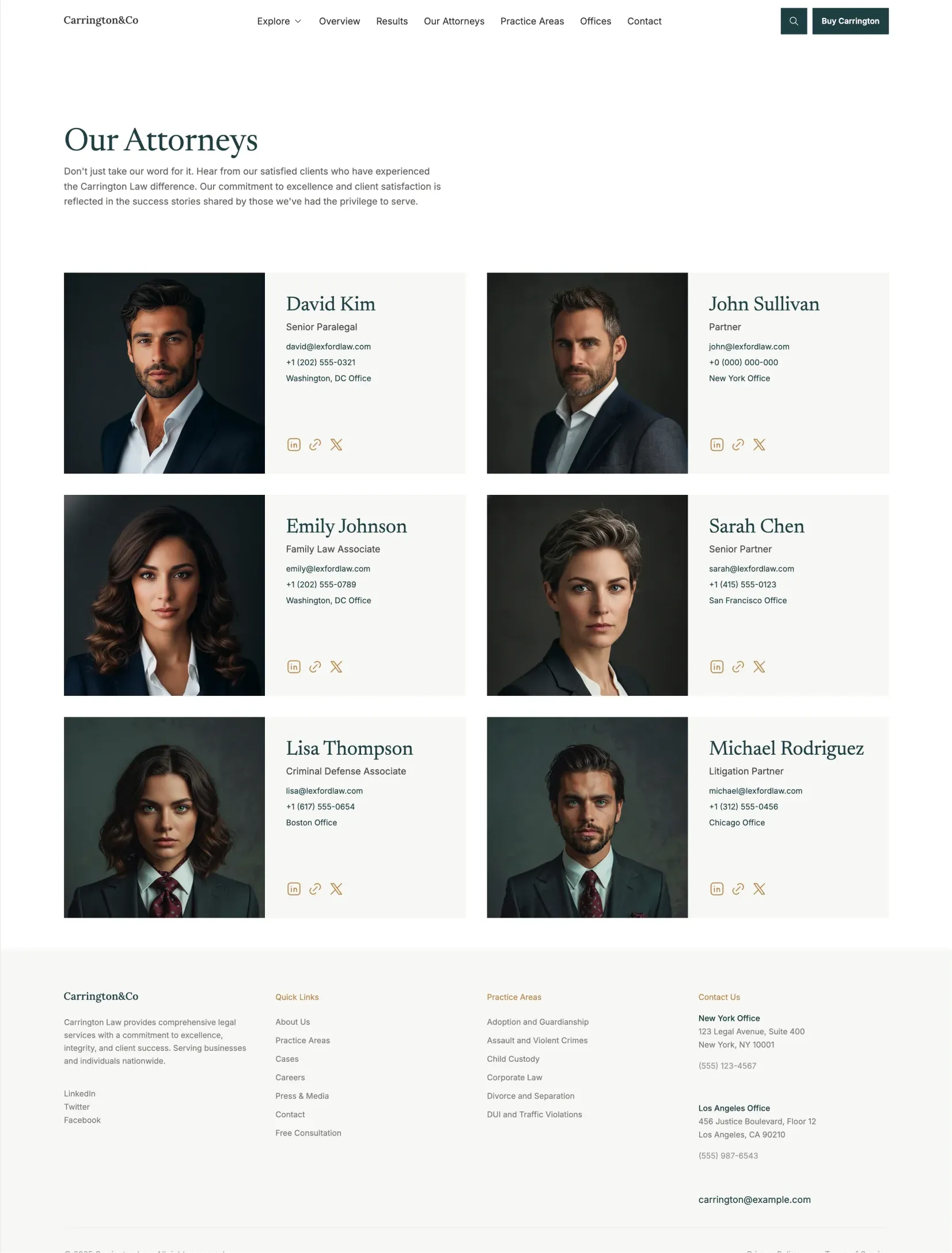 Carrington blog and insights layout
