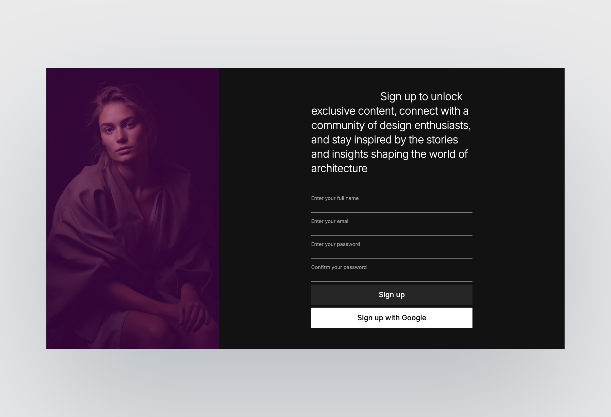 Author contact page layout
