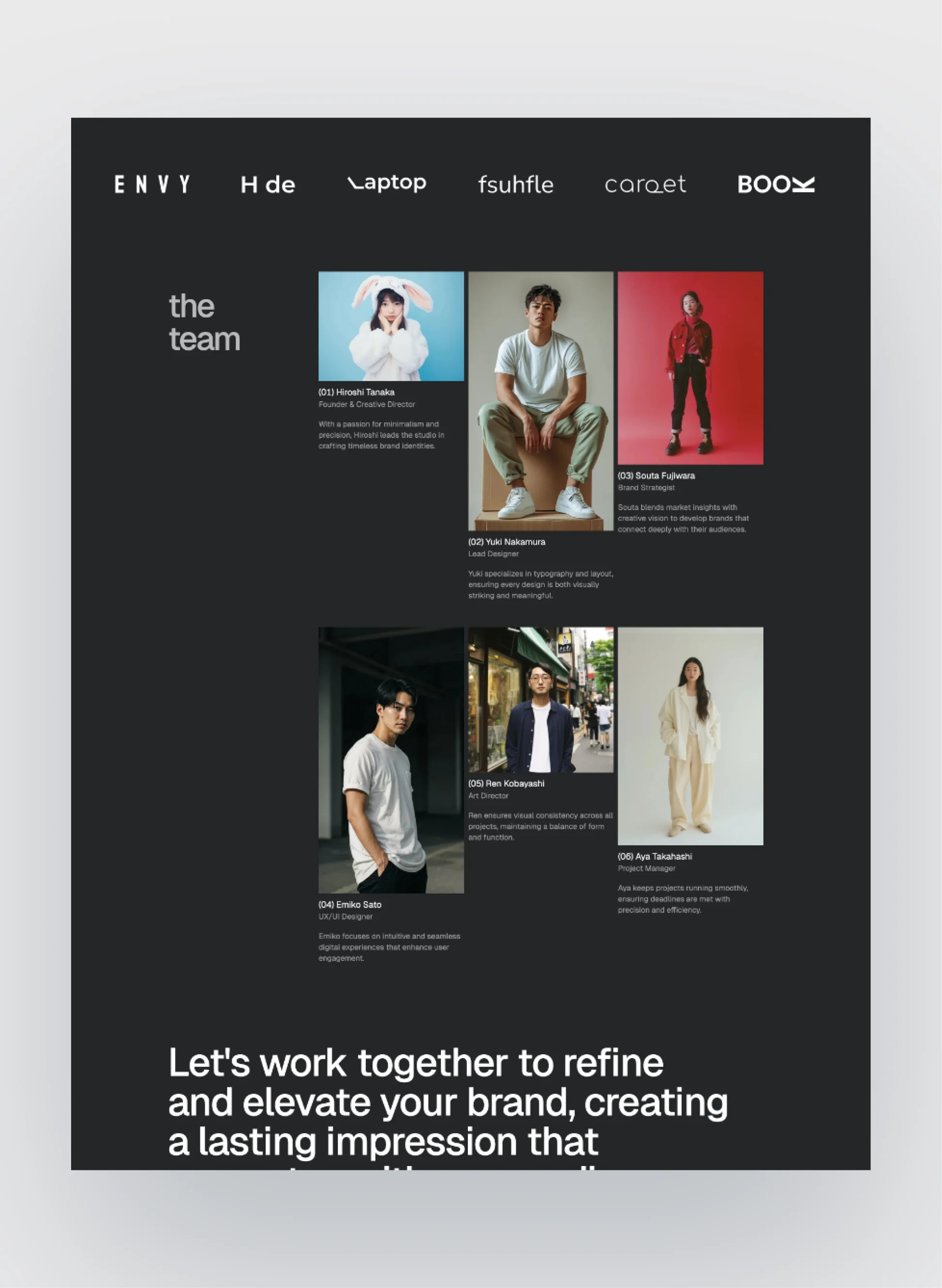 Kotei store page layout
