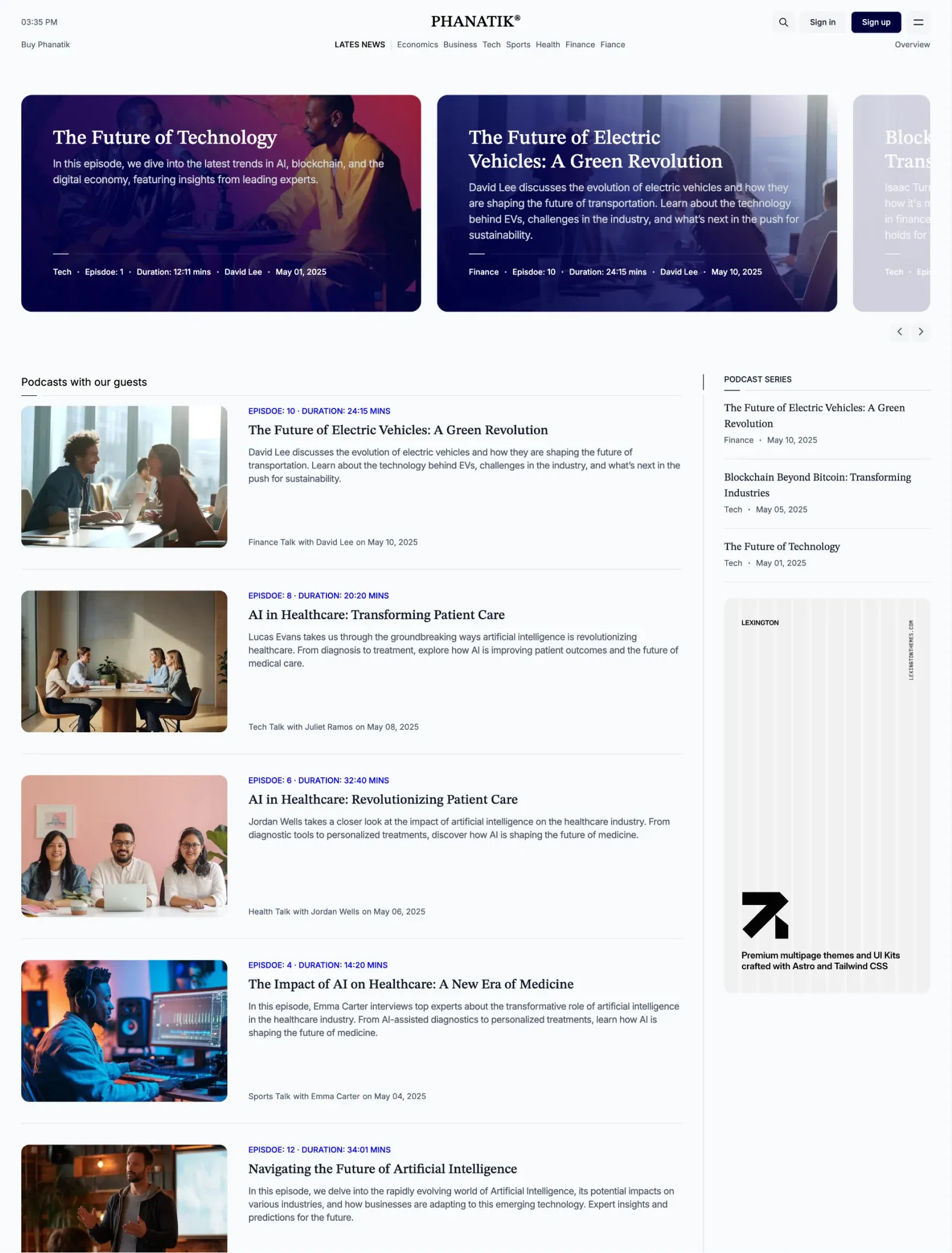 Phanatik paywall layout