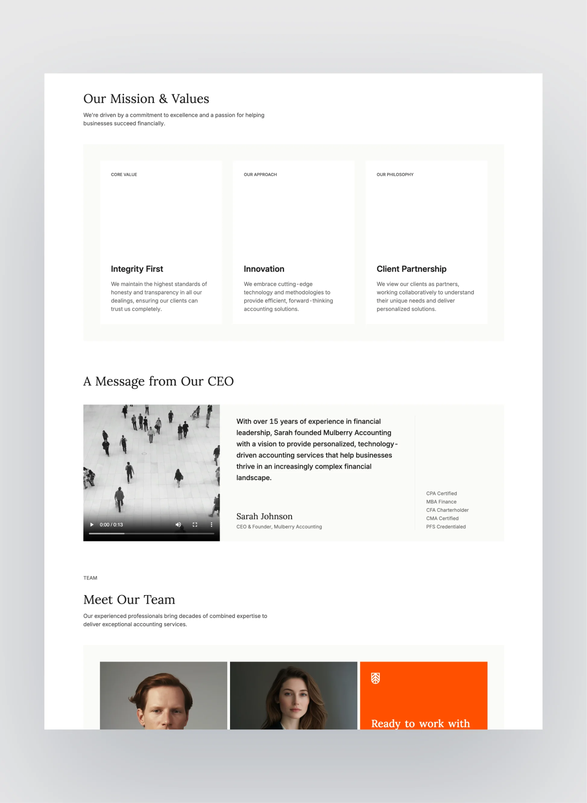 Mulberry responsive mobile view