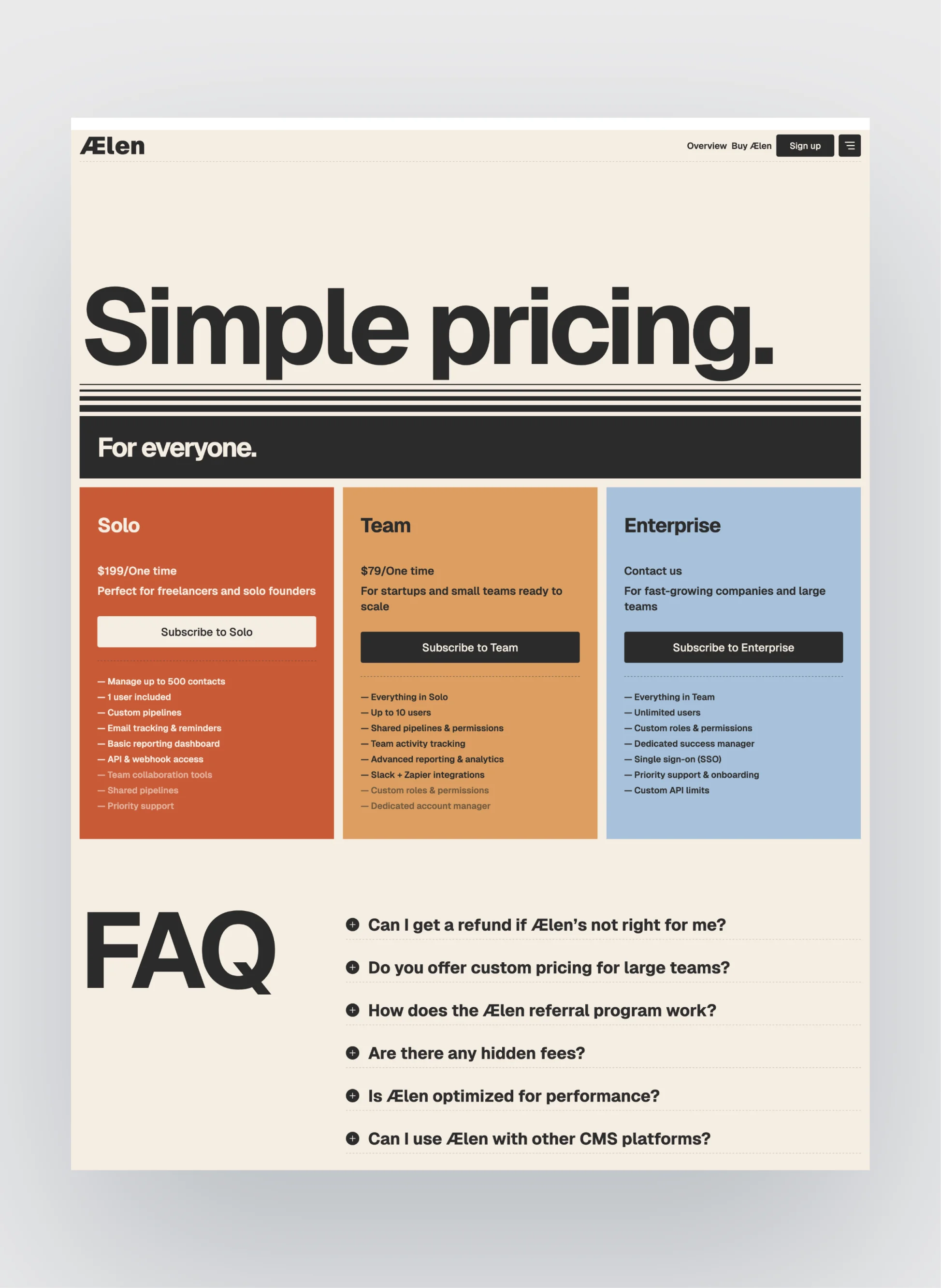 Ælen SaaS help center and documentation layout