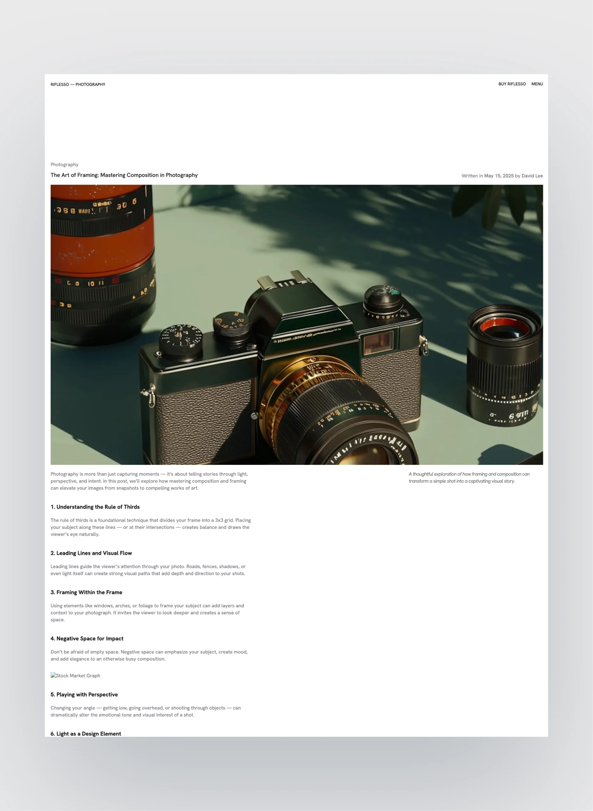 Riflesso blog article layout