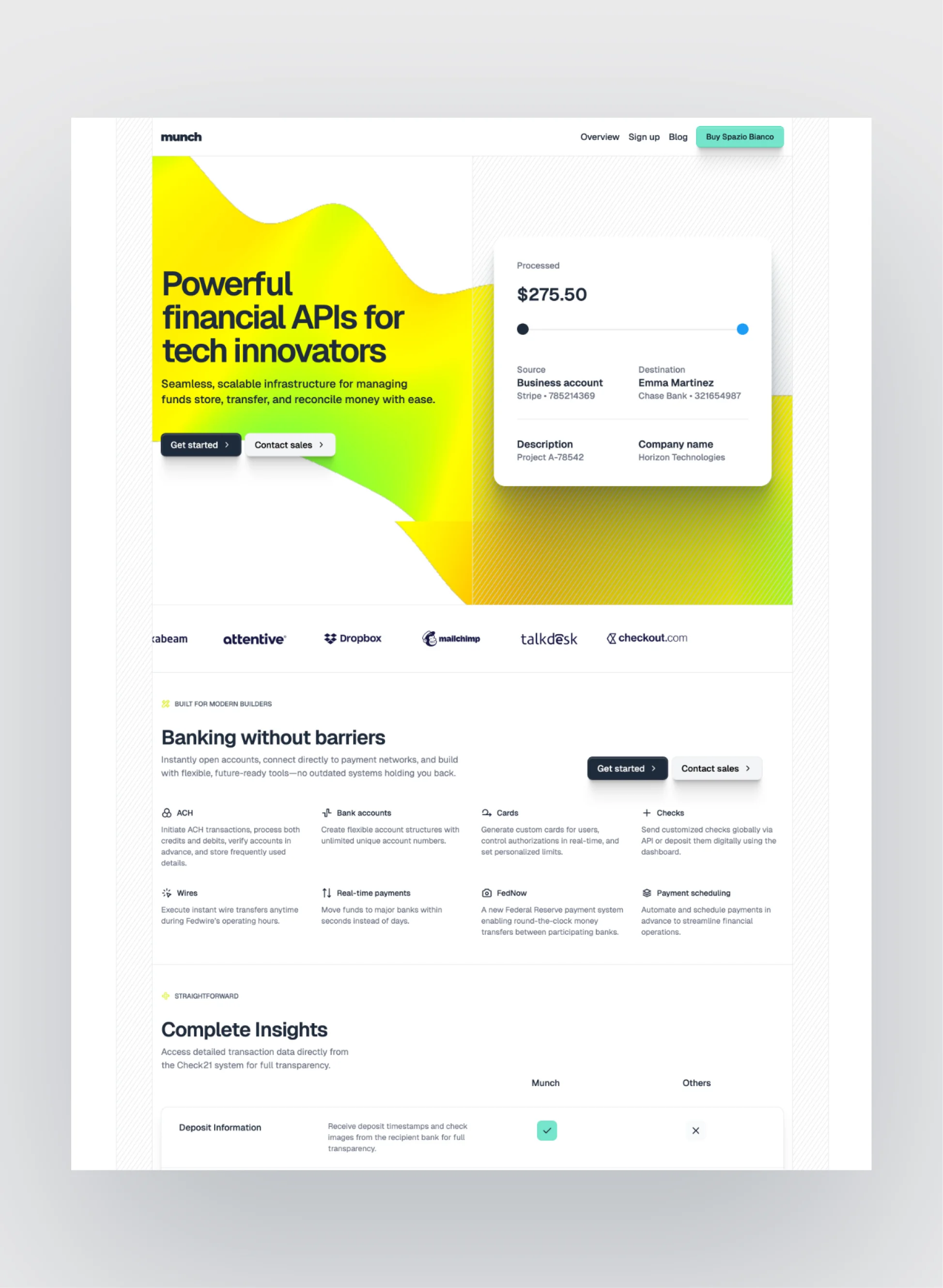 Spazio Bianco responsive mobile layout