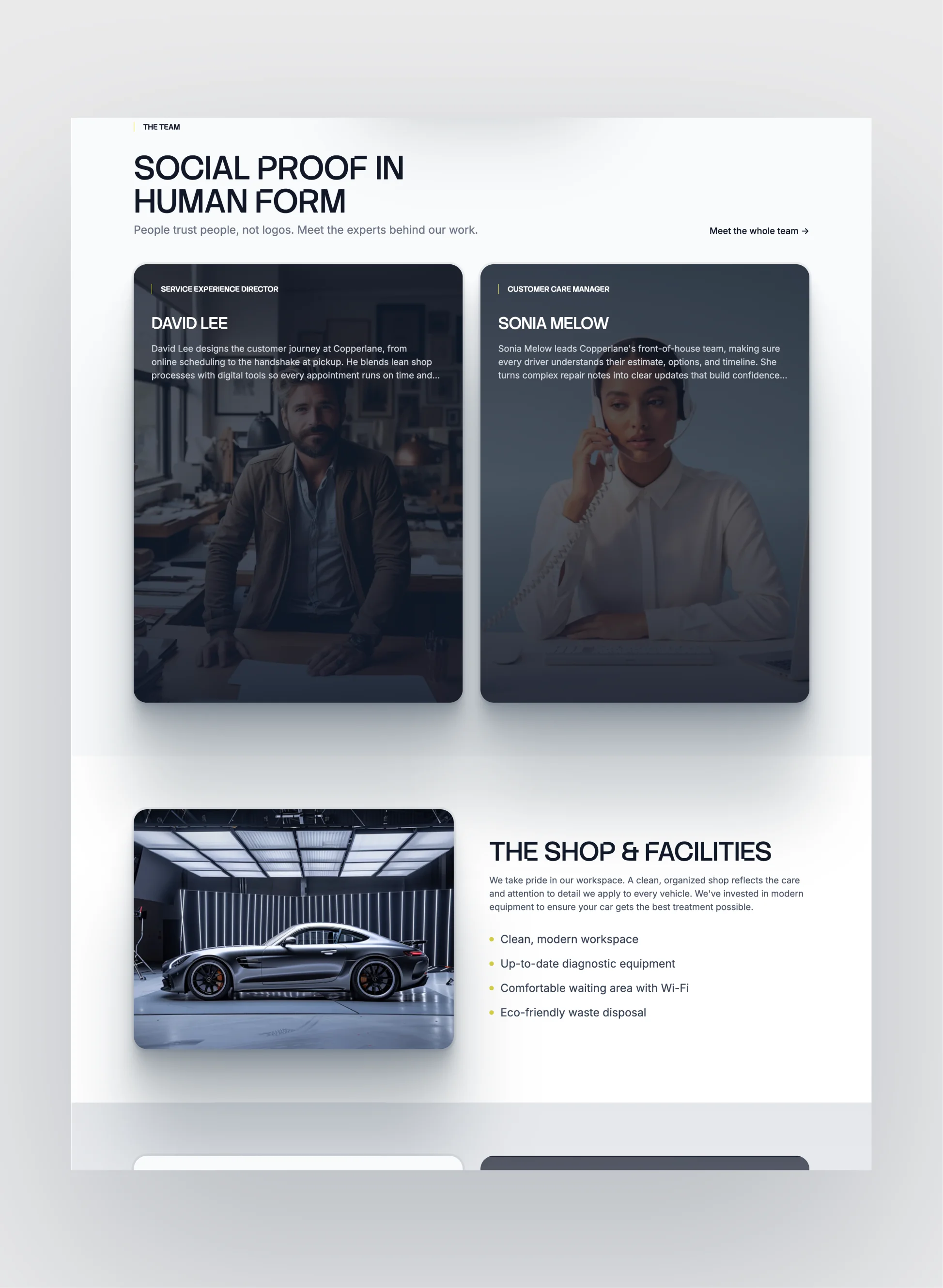 Copperlane services listing and detail pages