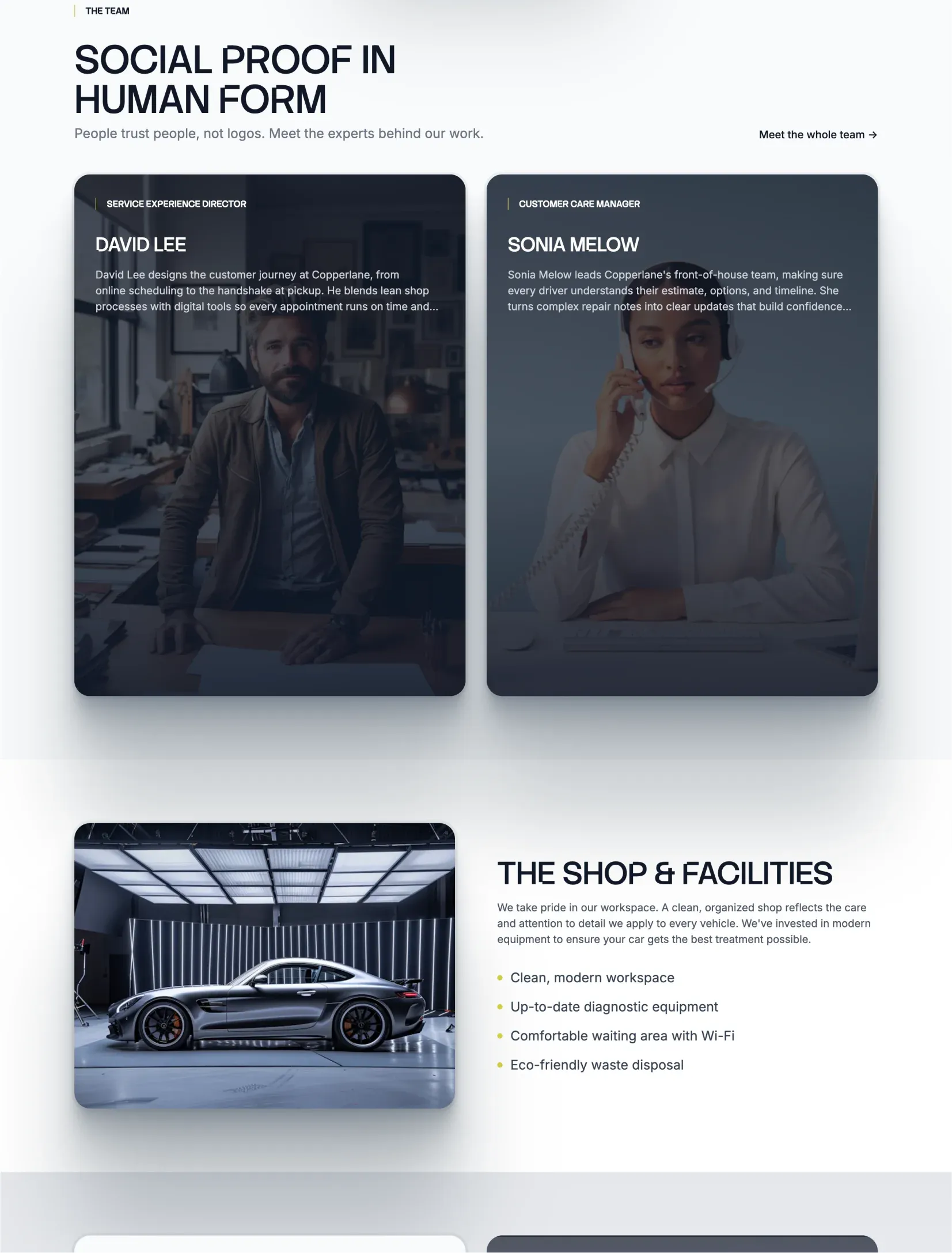 Copperlane services listing and detail pages