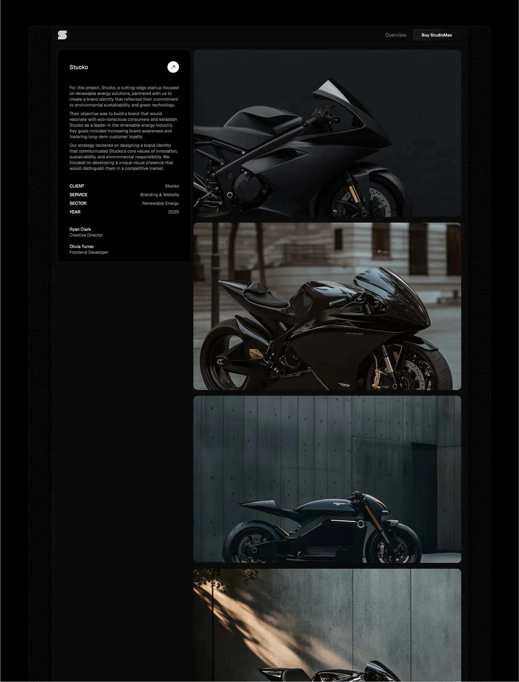 Studiomax team presentation page