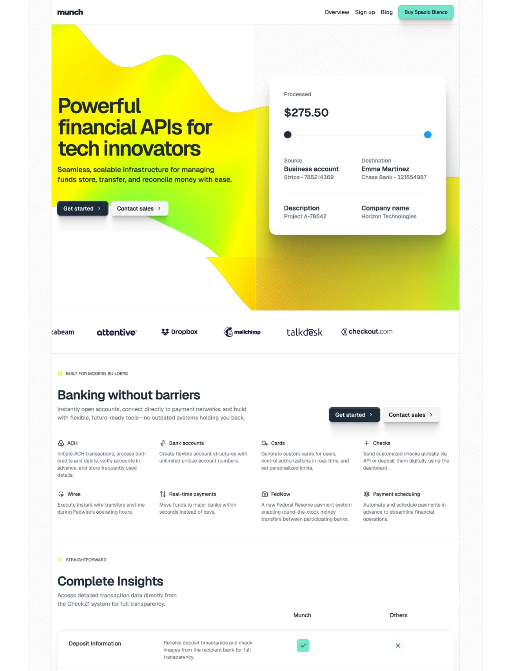 Spazio Bianco responsive mobile layout