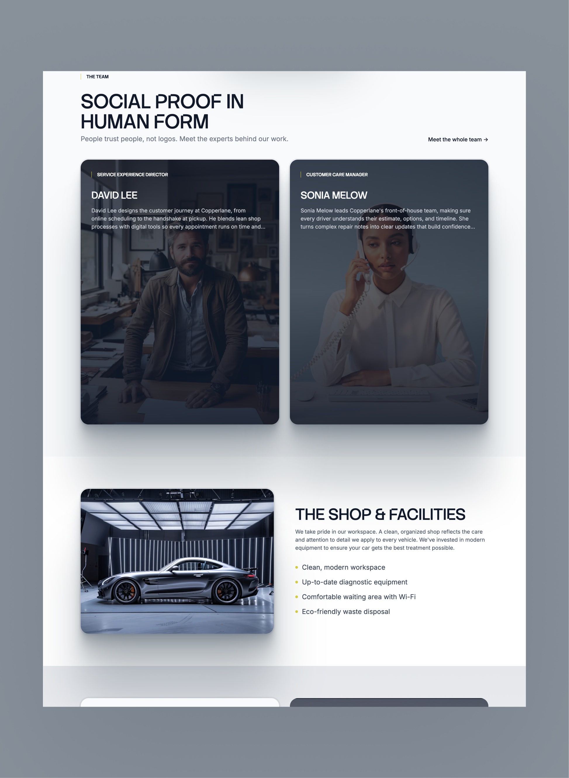 Copperlane services listing and detail pages
