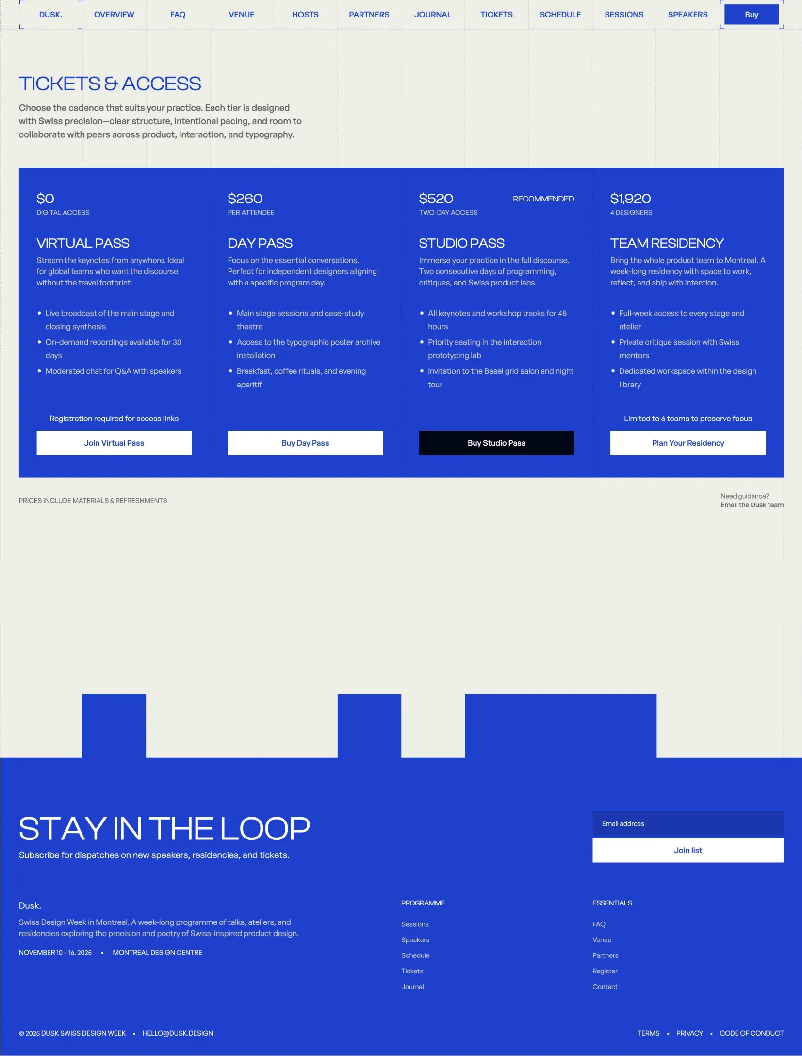Dusk responsive mobile layout