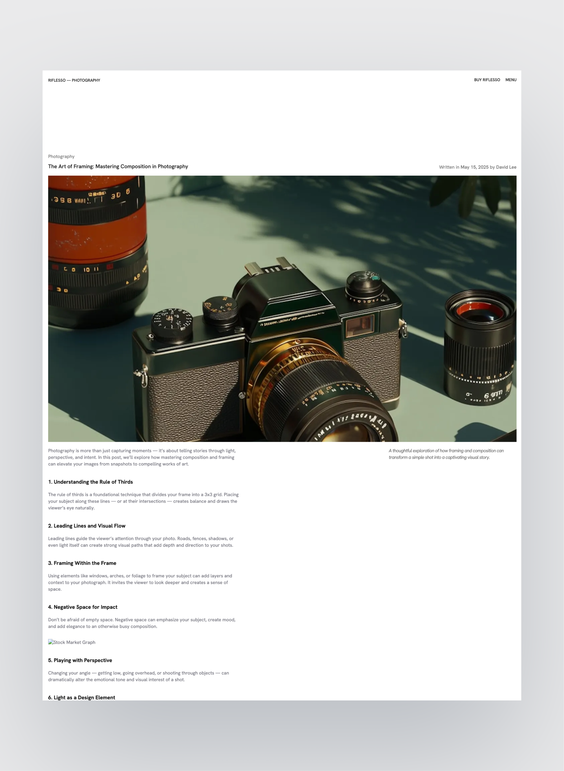 Riflesso blog article layout