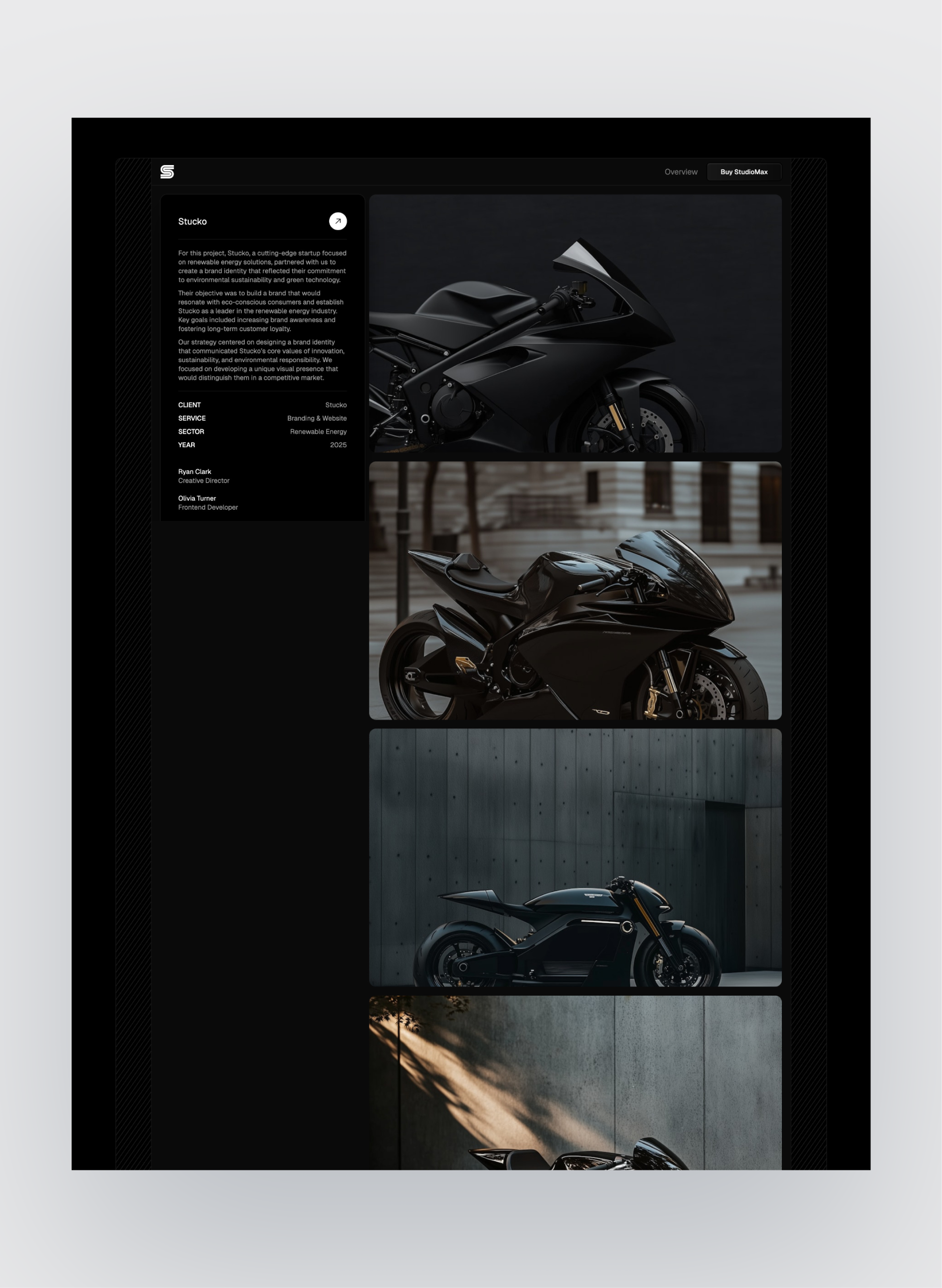 Studiomax team presentation page