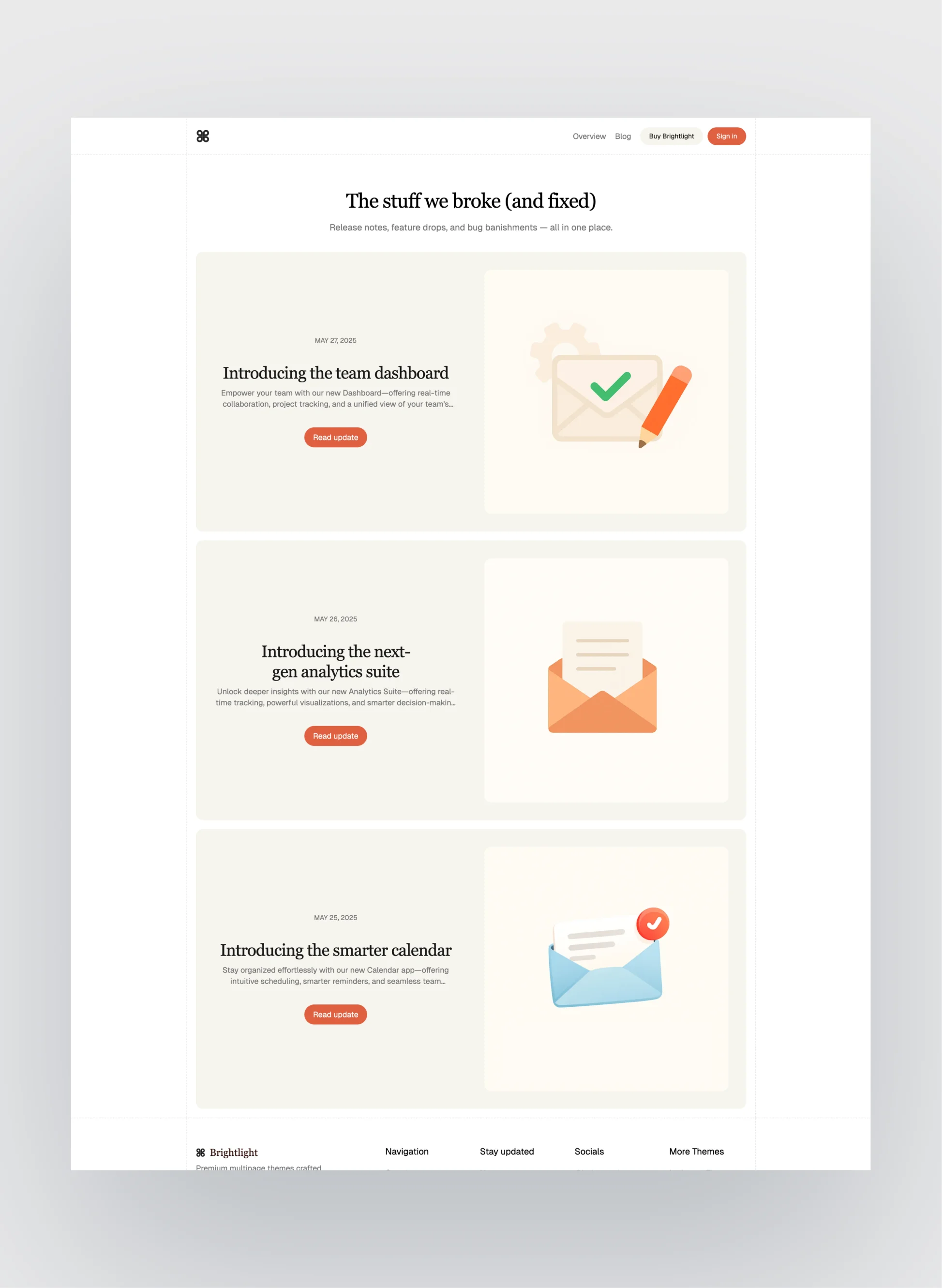 Brightlight customer showcase layout