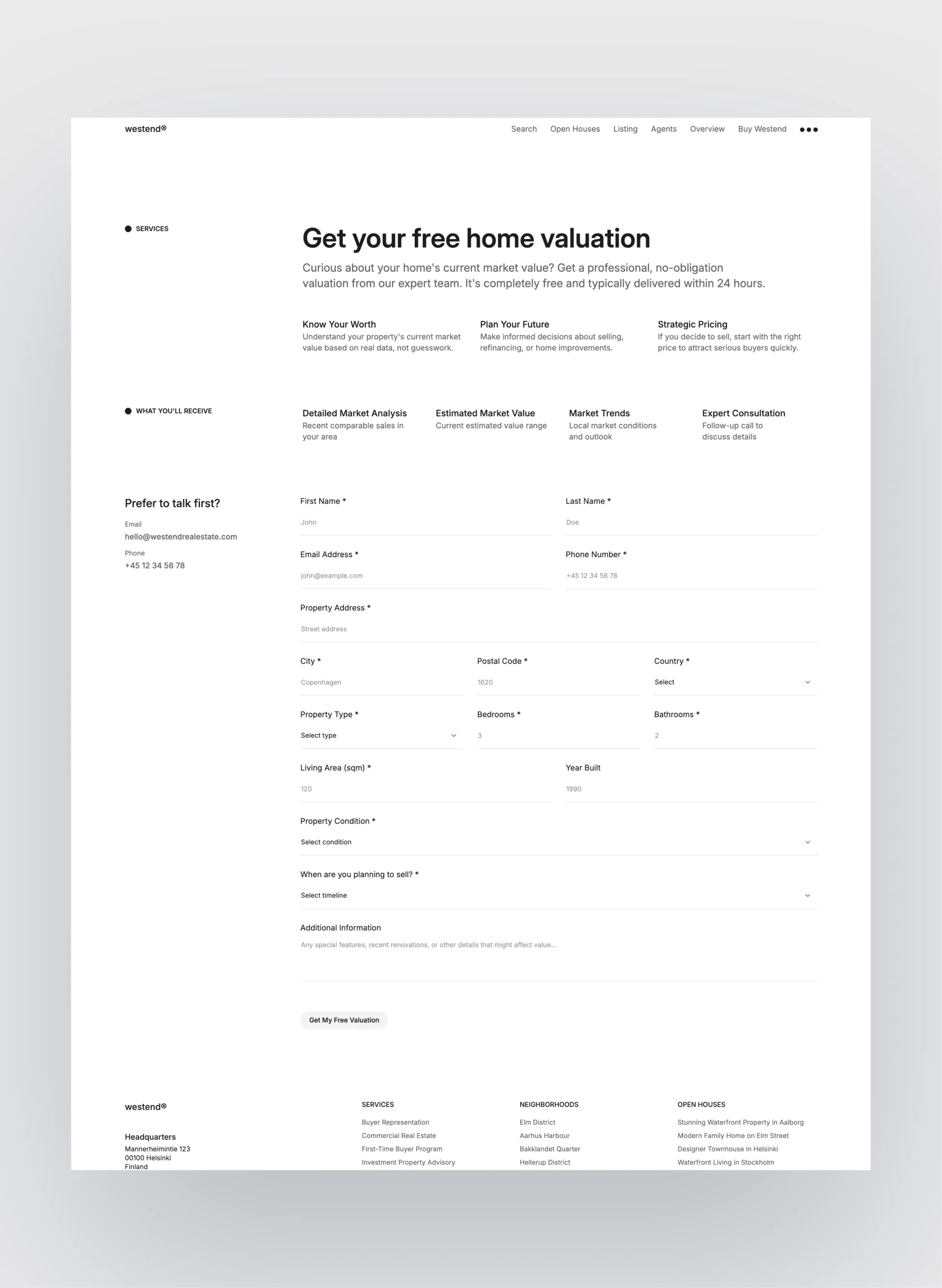 Westend blog overview page