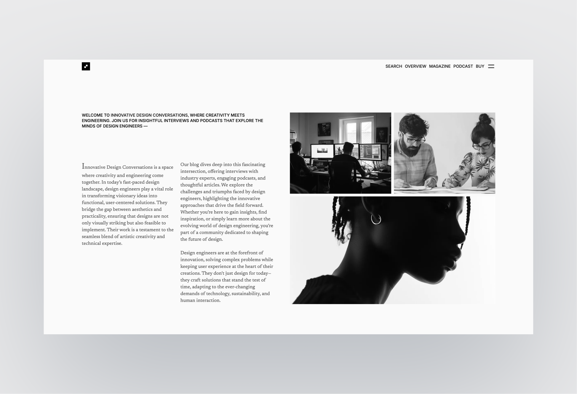 Hemingway podcast episode layout