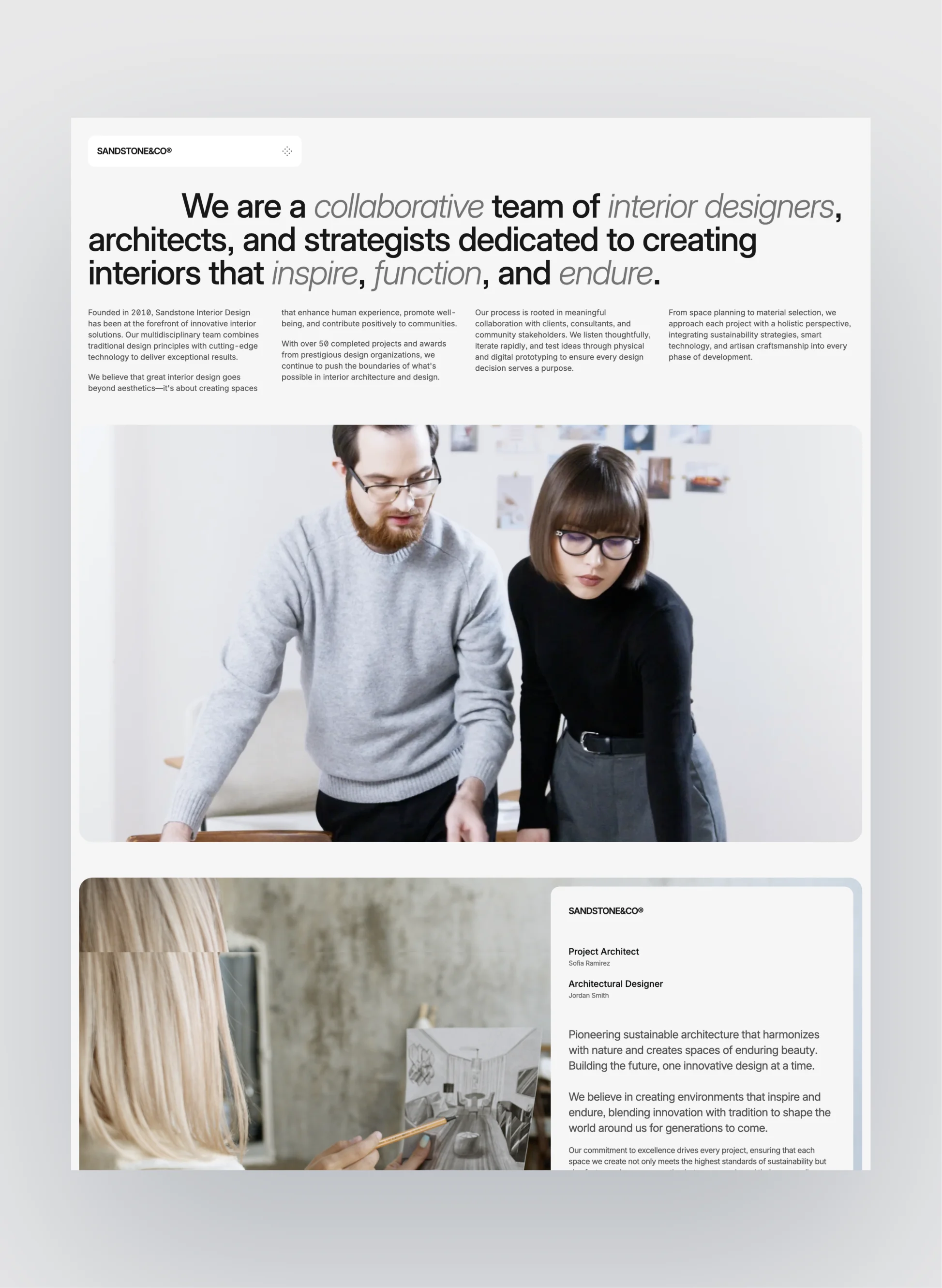 Sandstone interior design service details