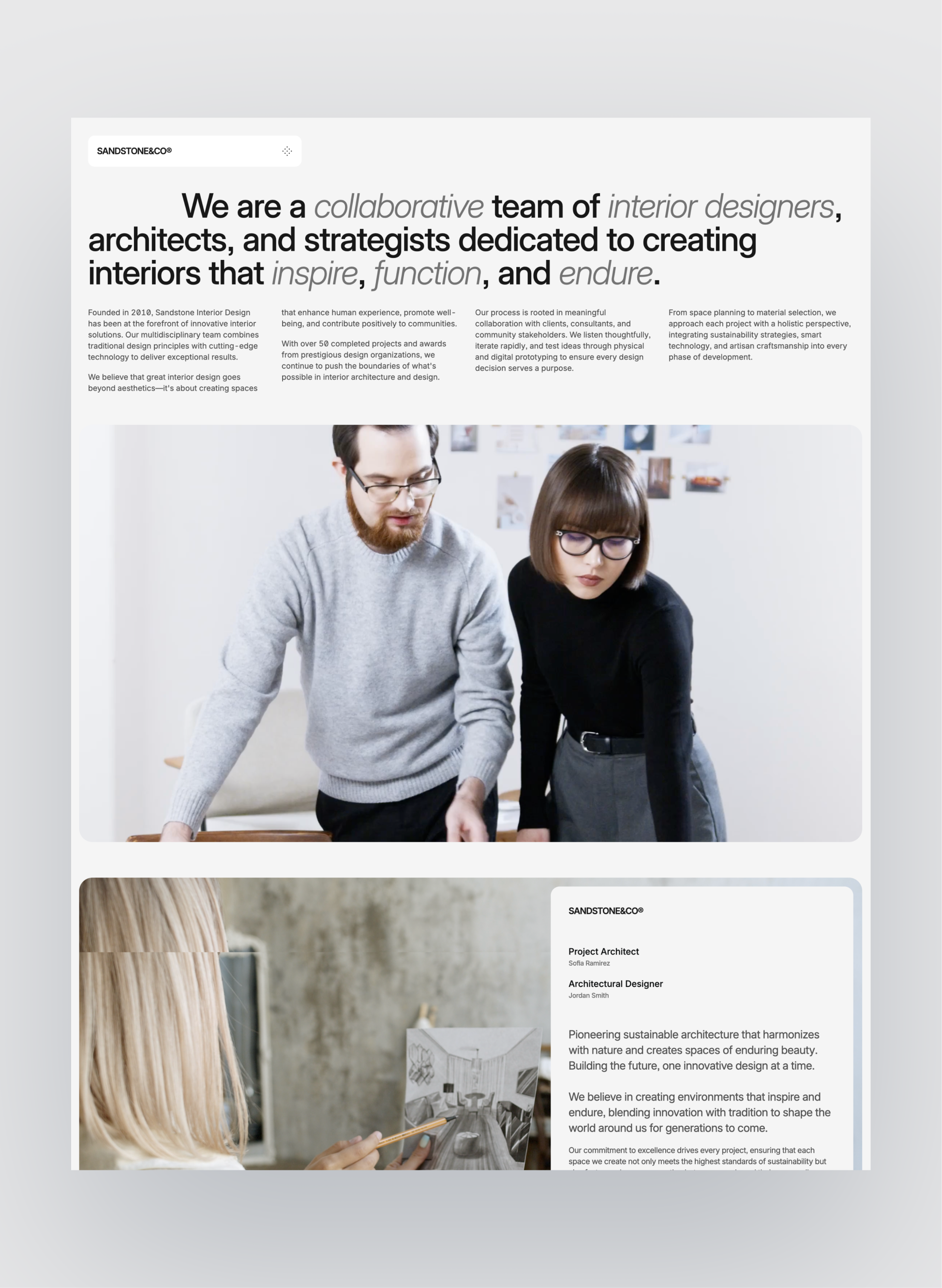 Sandstone interior design service details