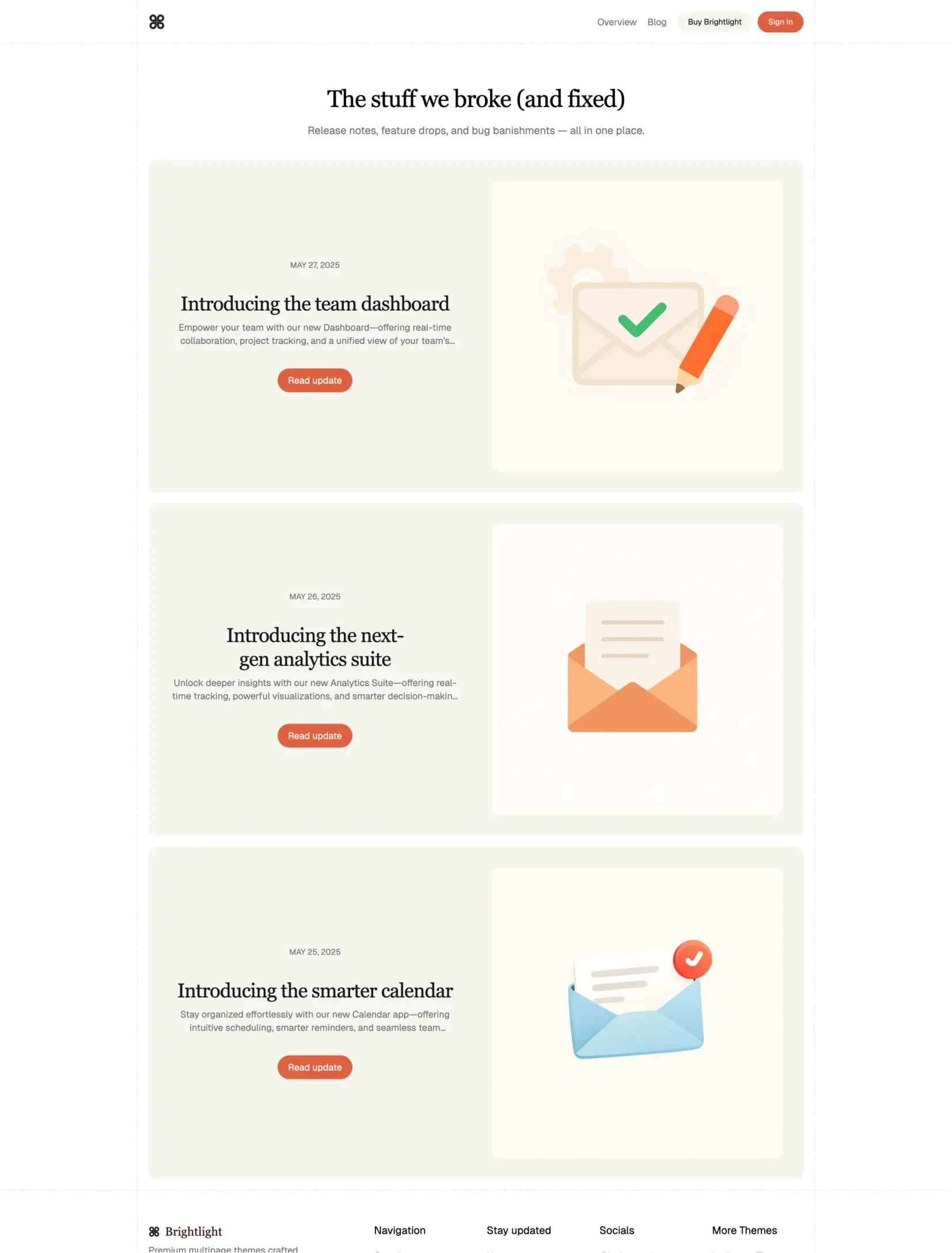 Brightlight customer showcase layout