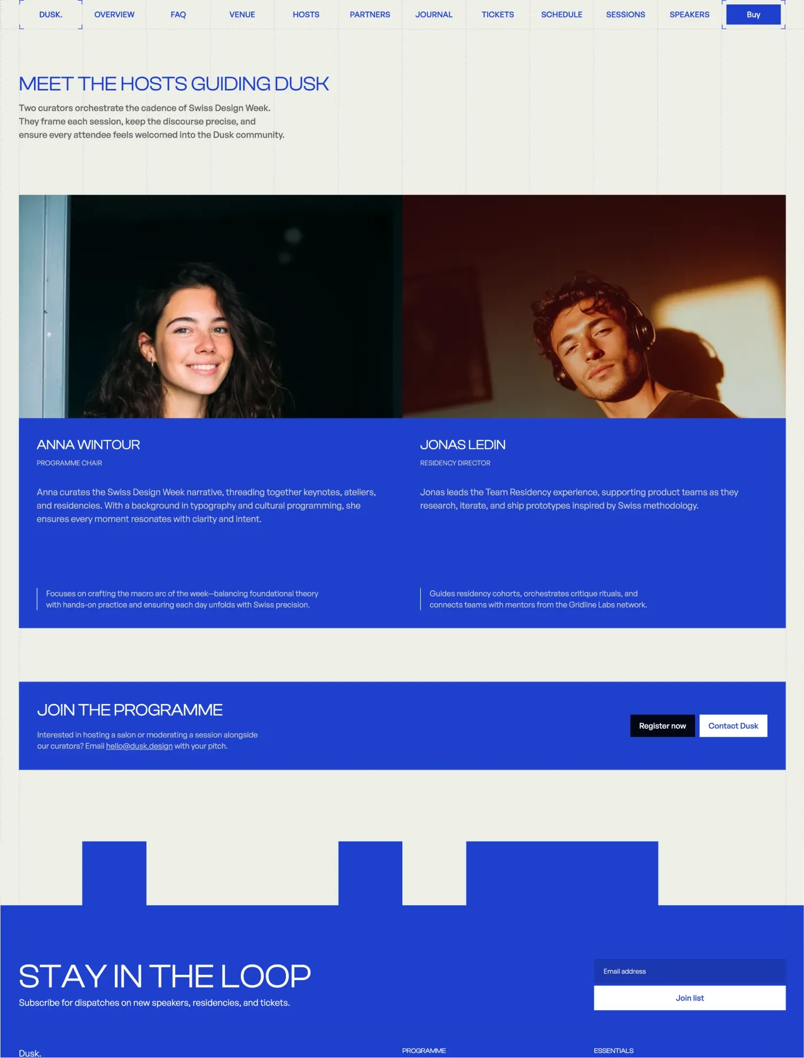 Dusk journal and articles section
