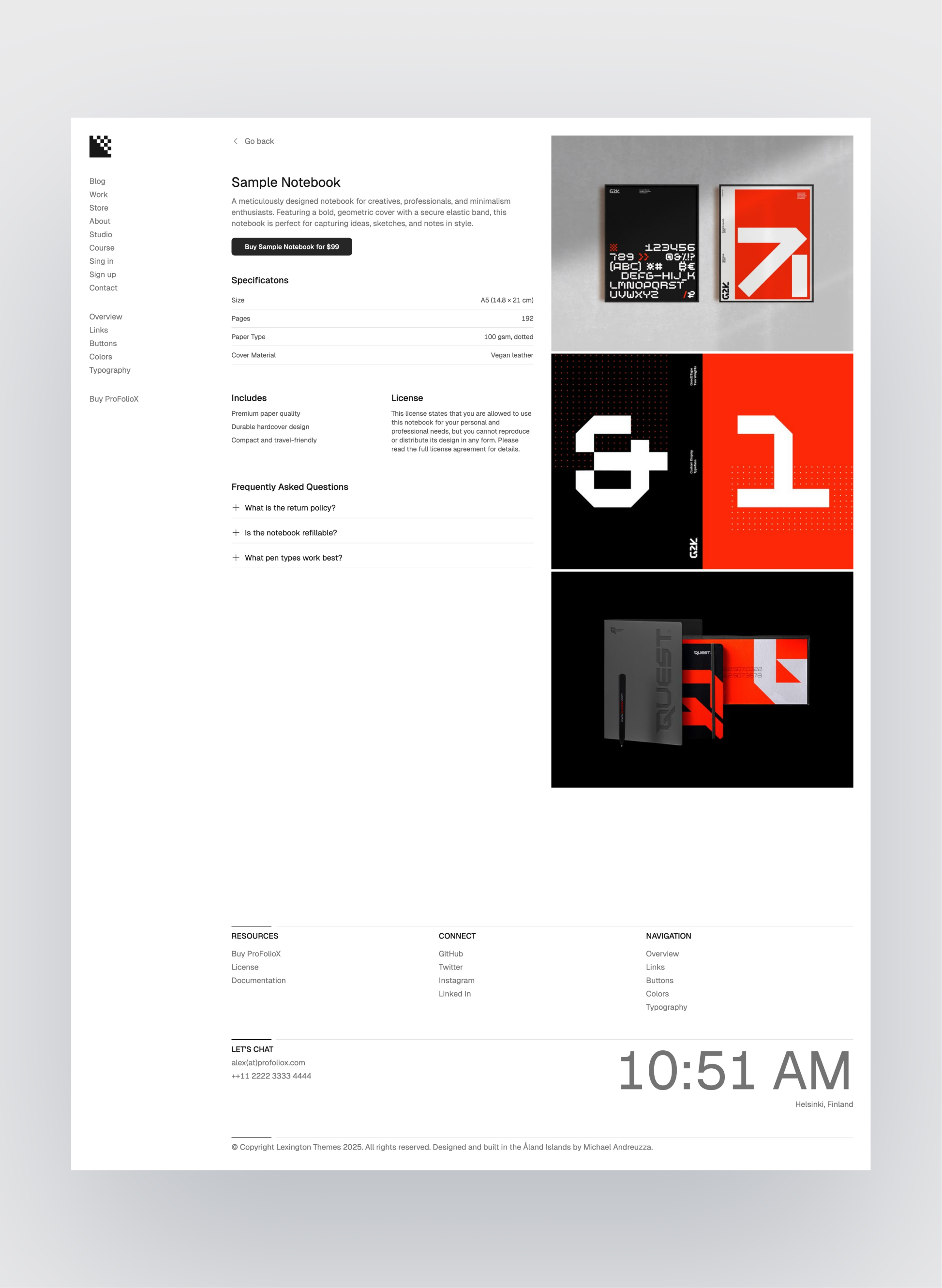 Pro FolioX blog layout