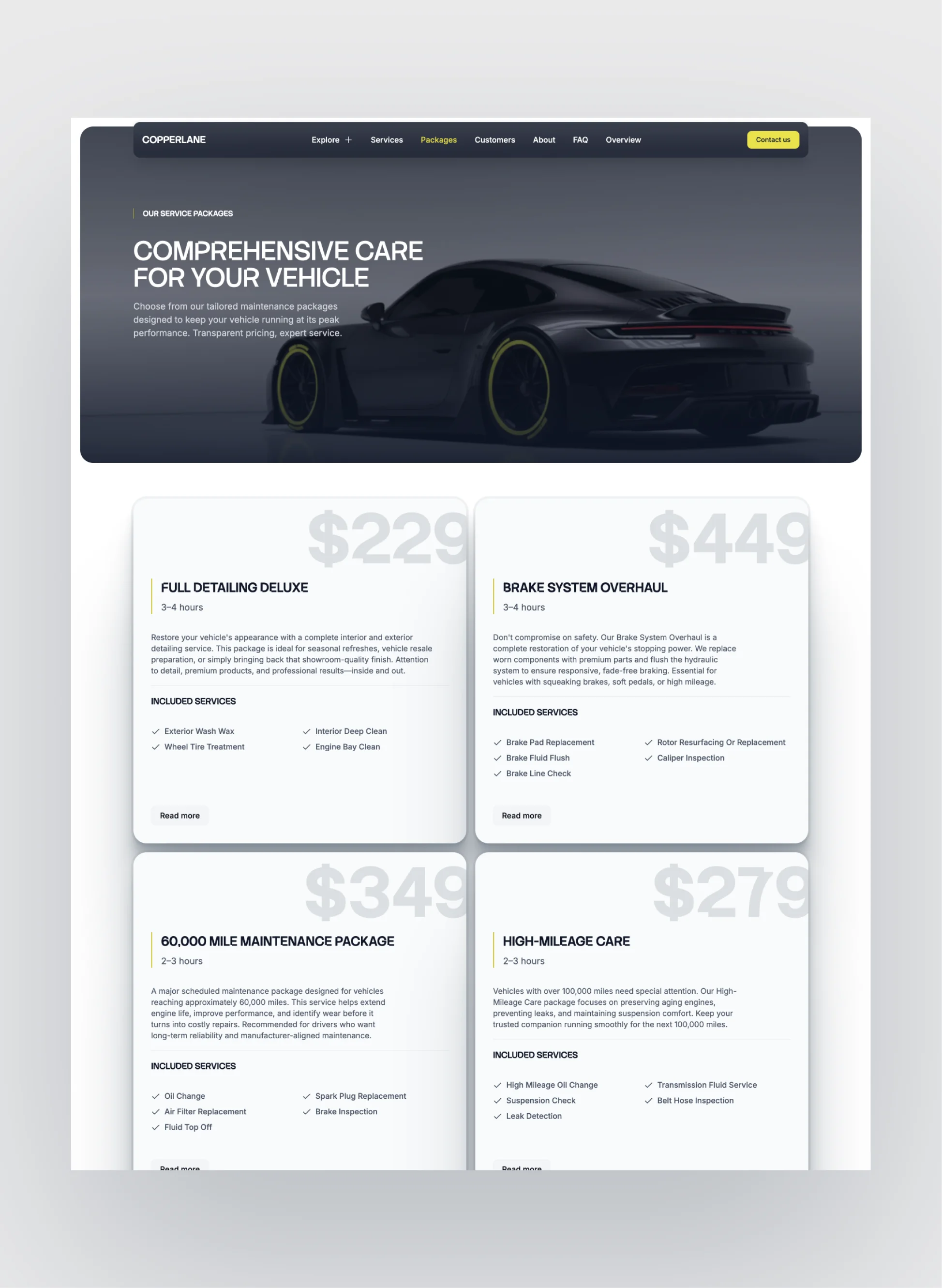 Copperlane booking and contact flow for service appointments