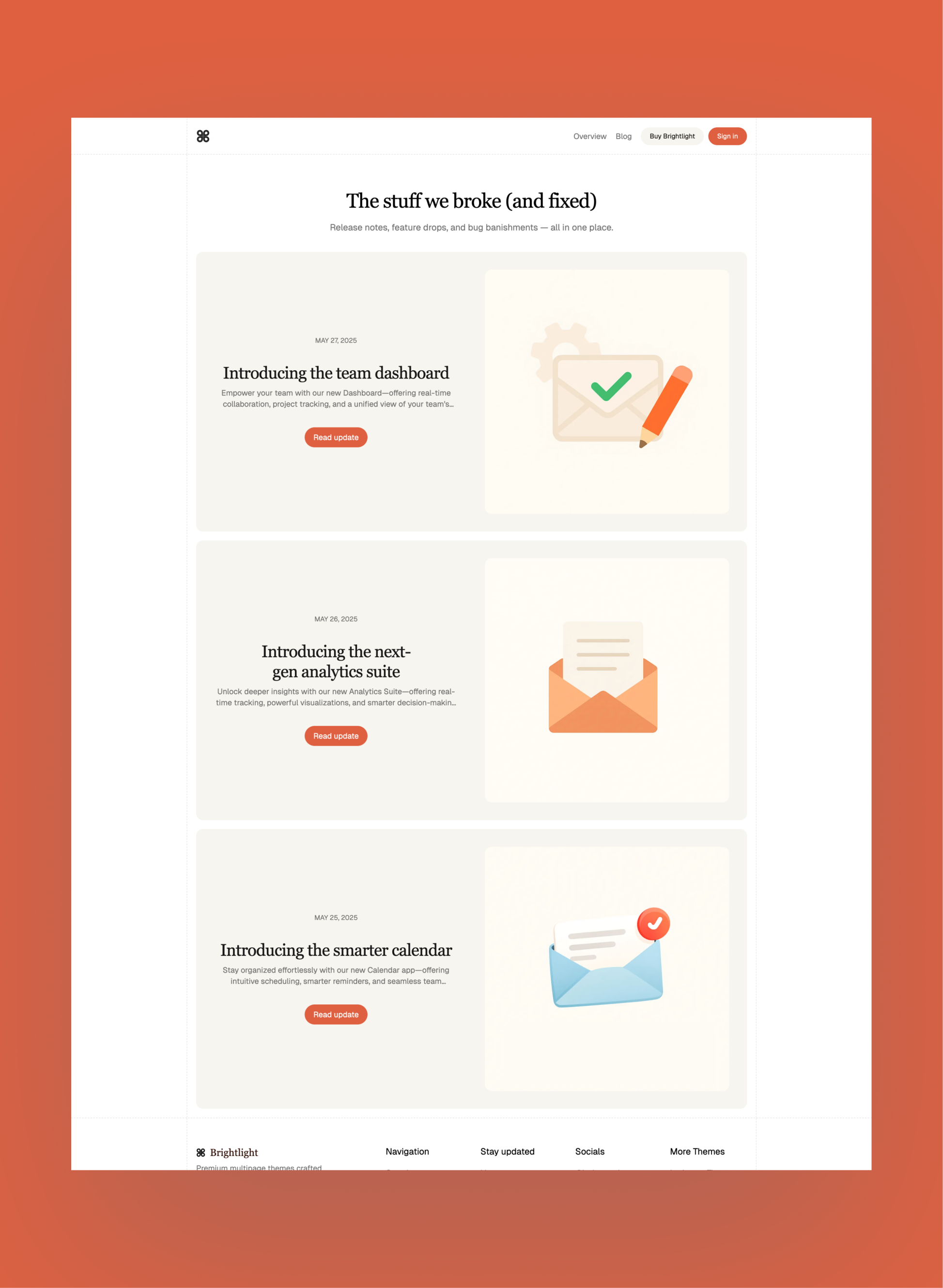 Brightlight customer showcase layout