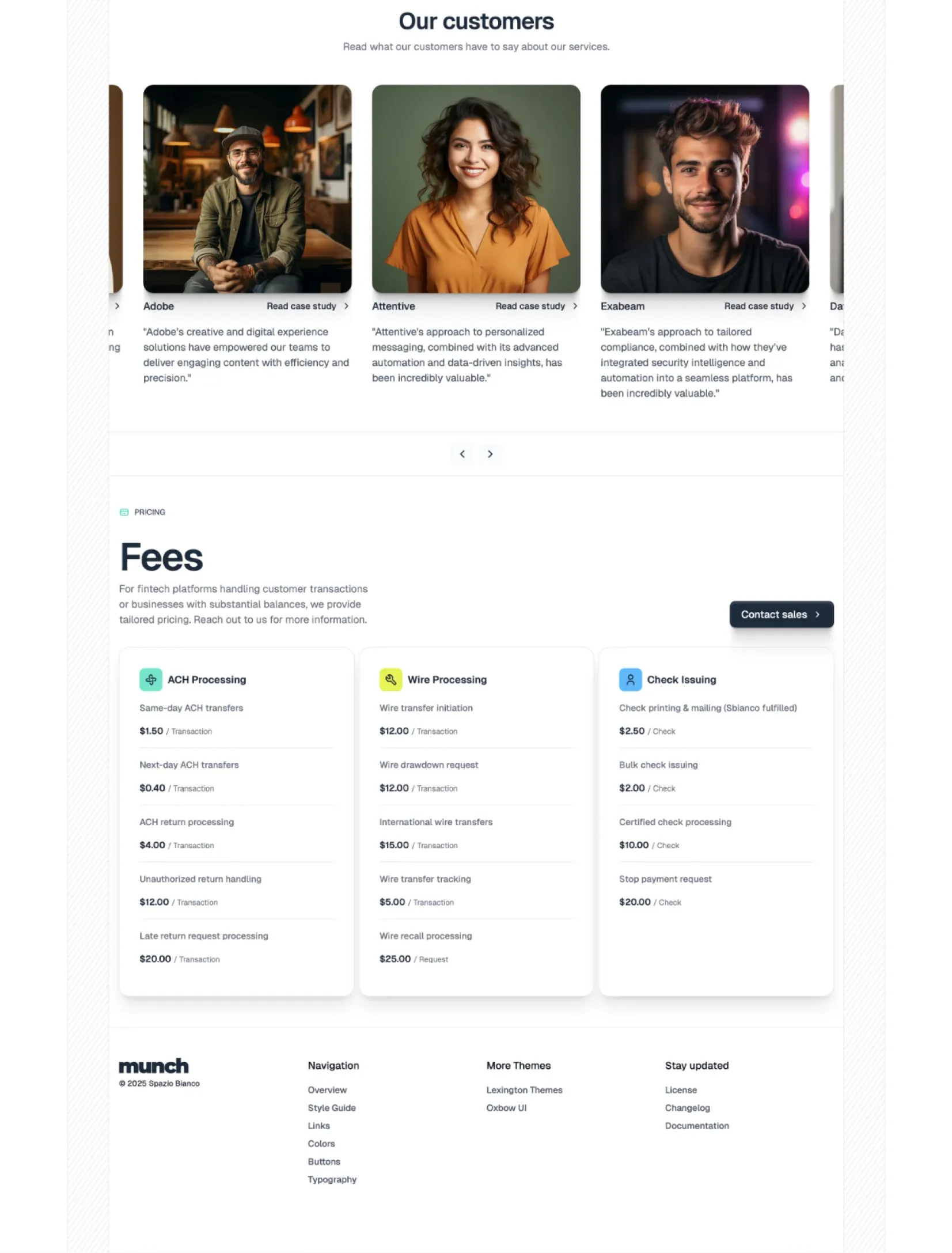 Spazio Bianco team page
