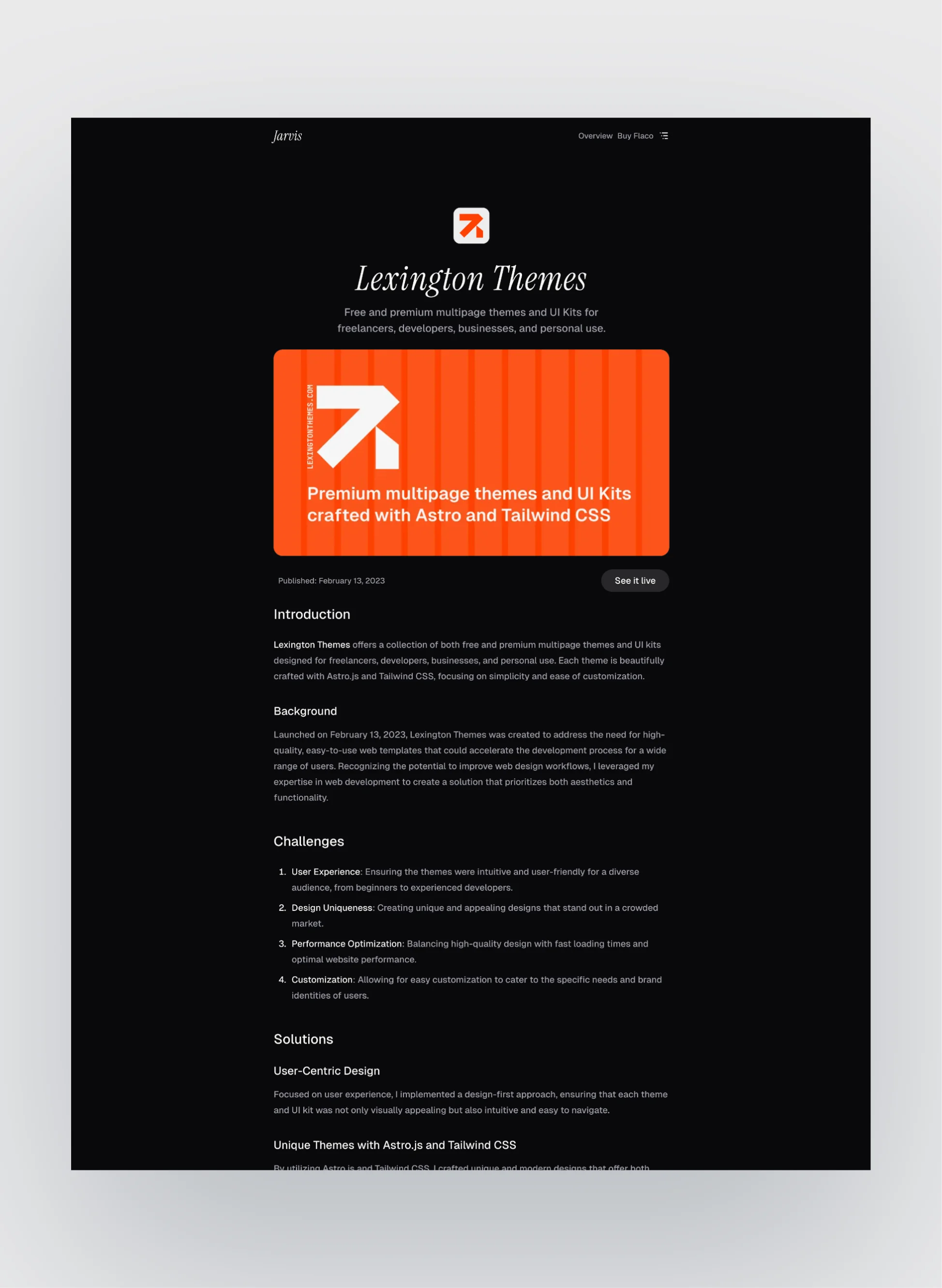 Flaco now page layout