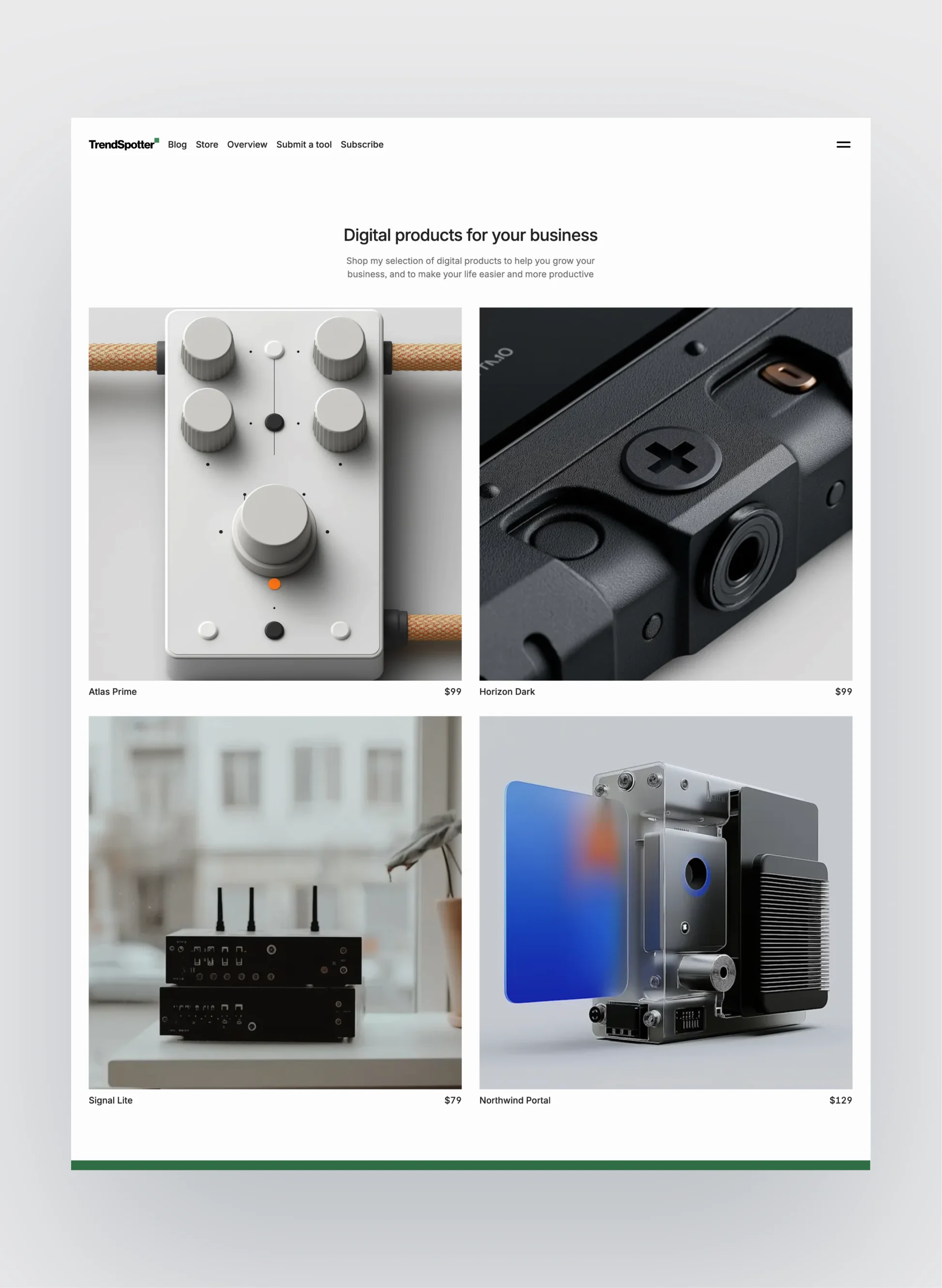 Trendspotter page preview