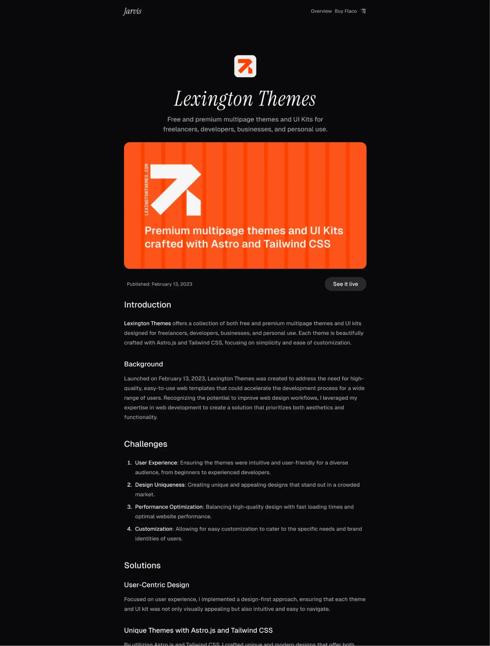 Flaco now page layout
