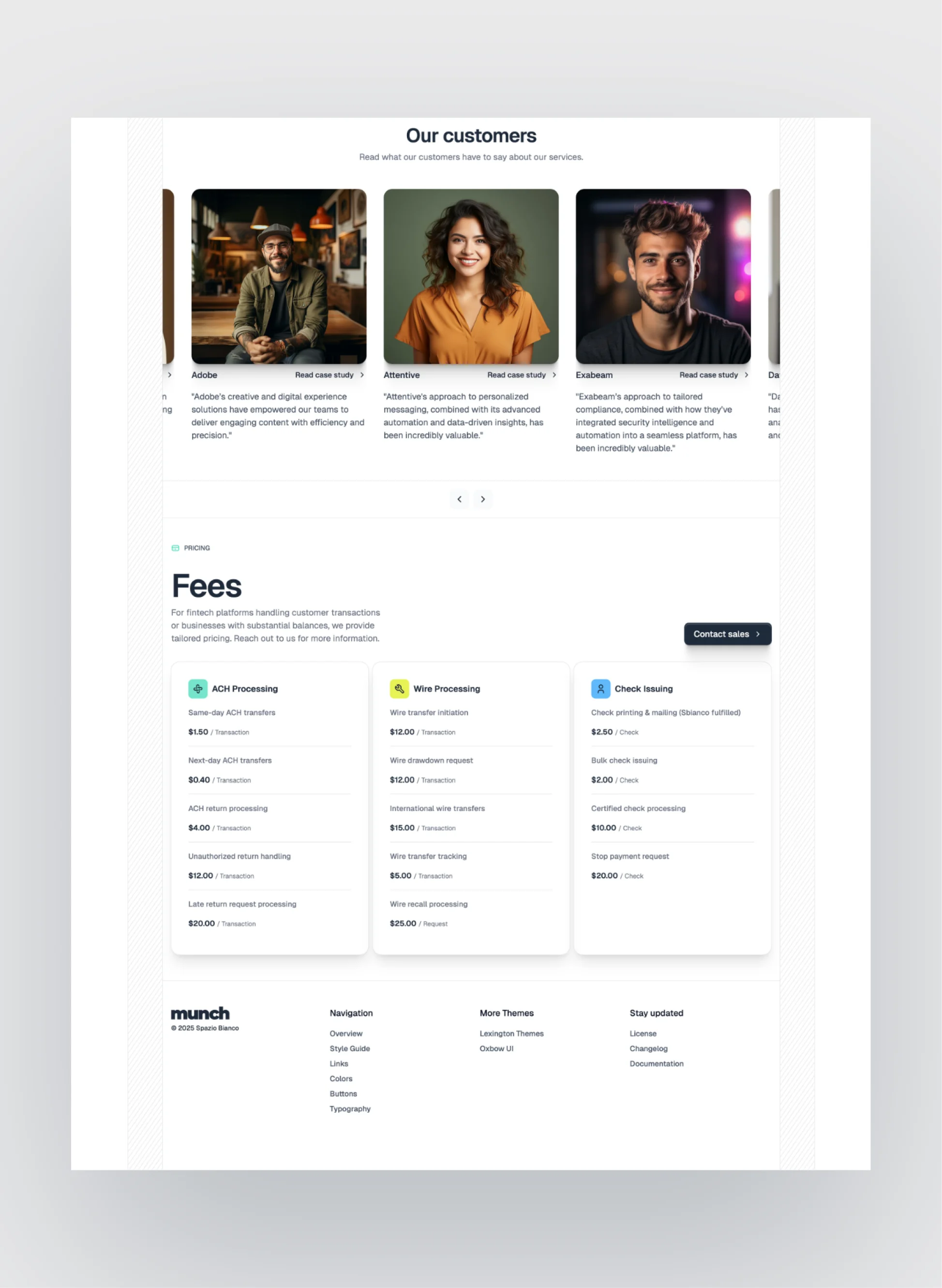 Spazio Bianco team page