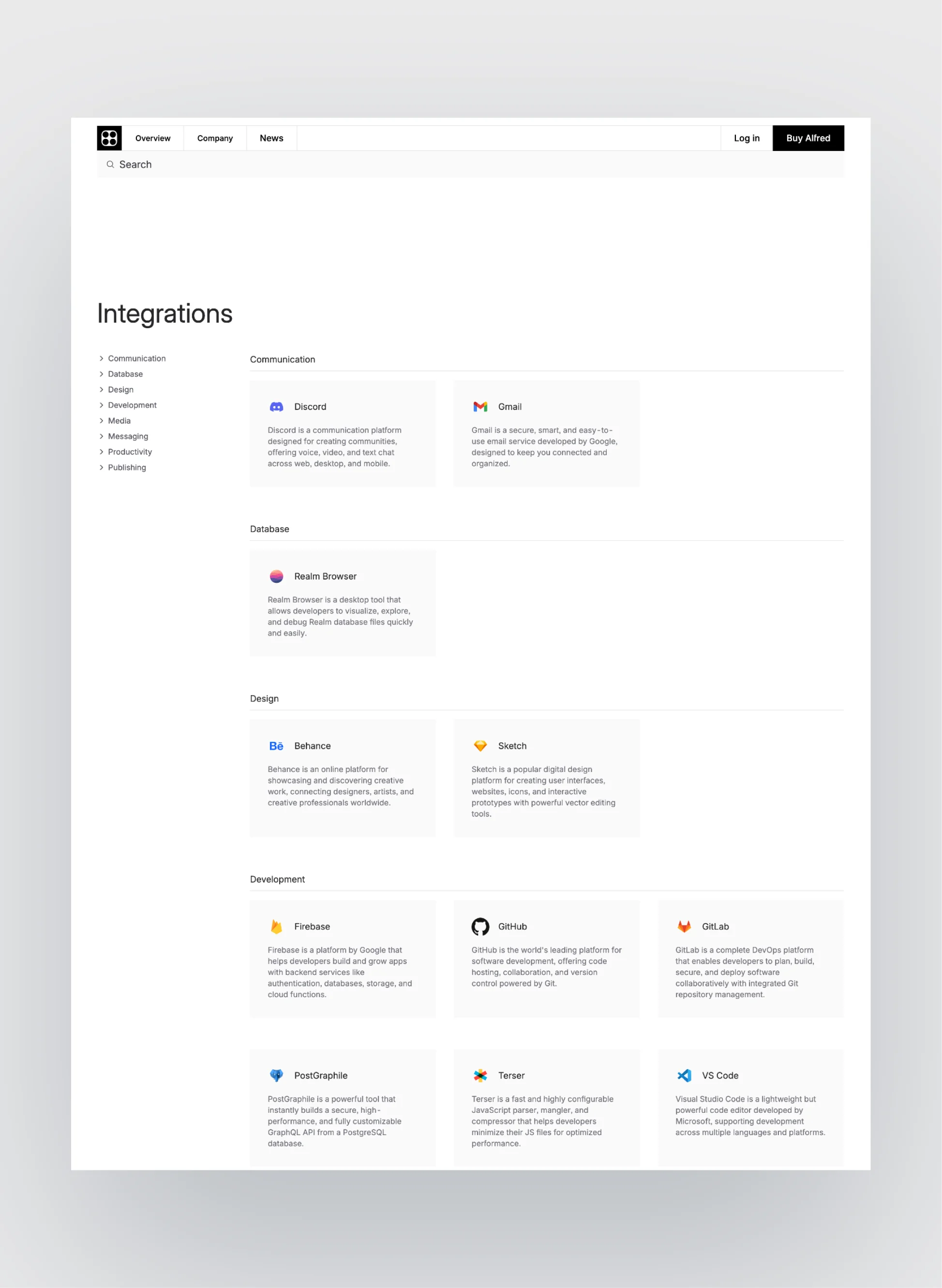 Alfred sign-in form layout