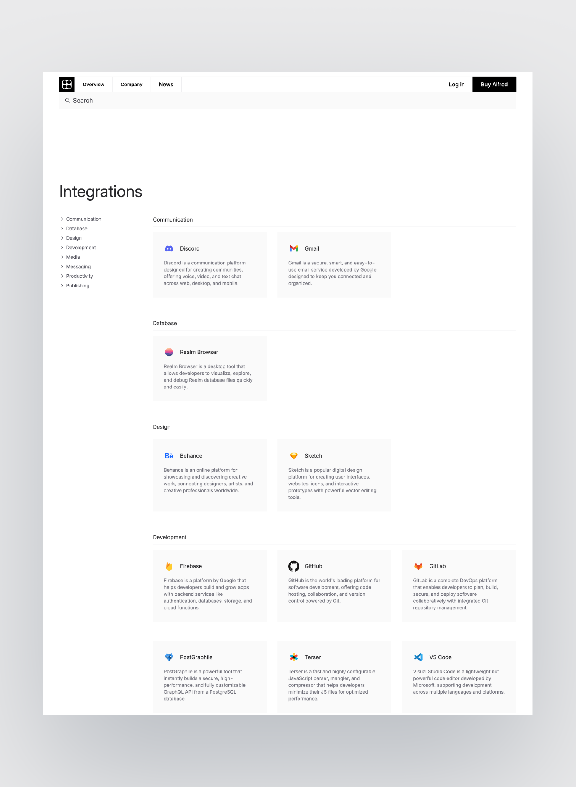 Alfred sign-in form layout