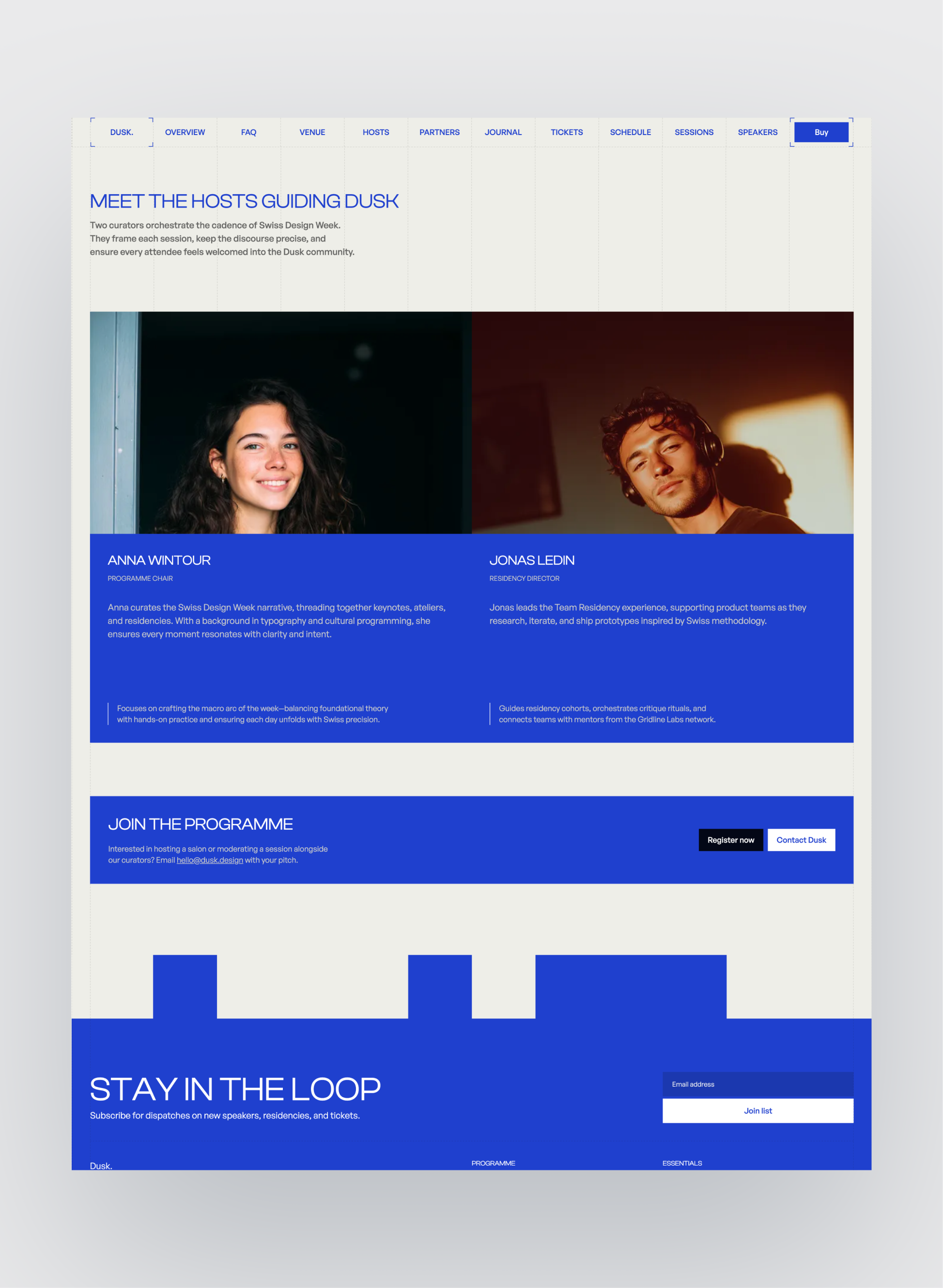 Dusk journal and articles section