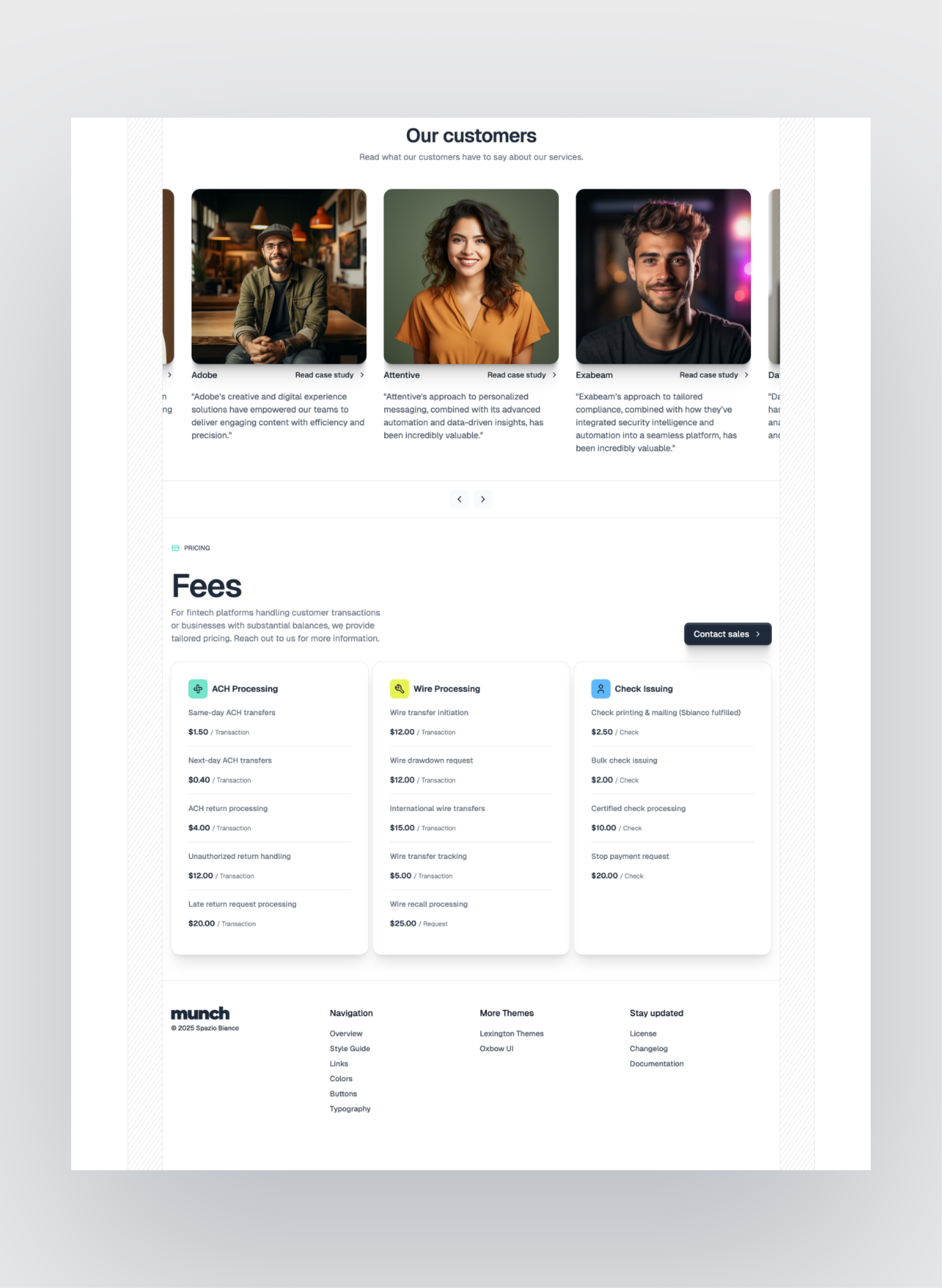 Spazio Bianco team page