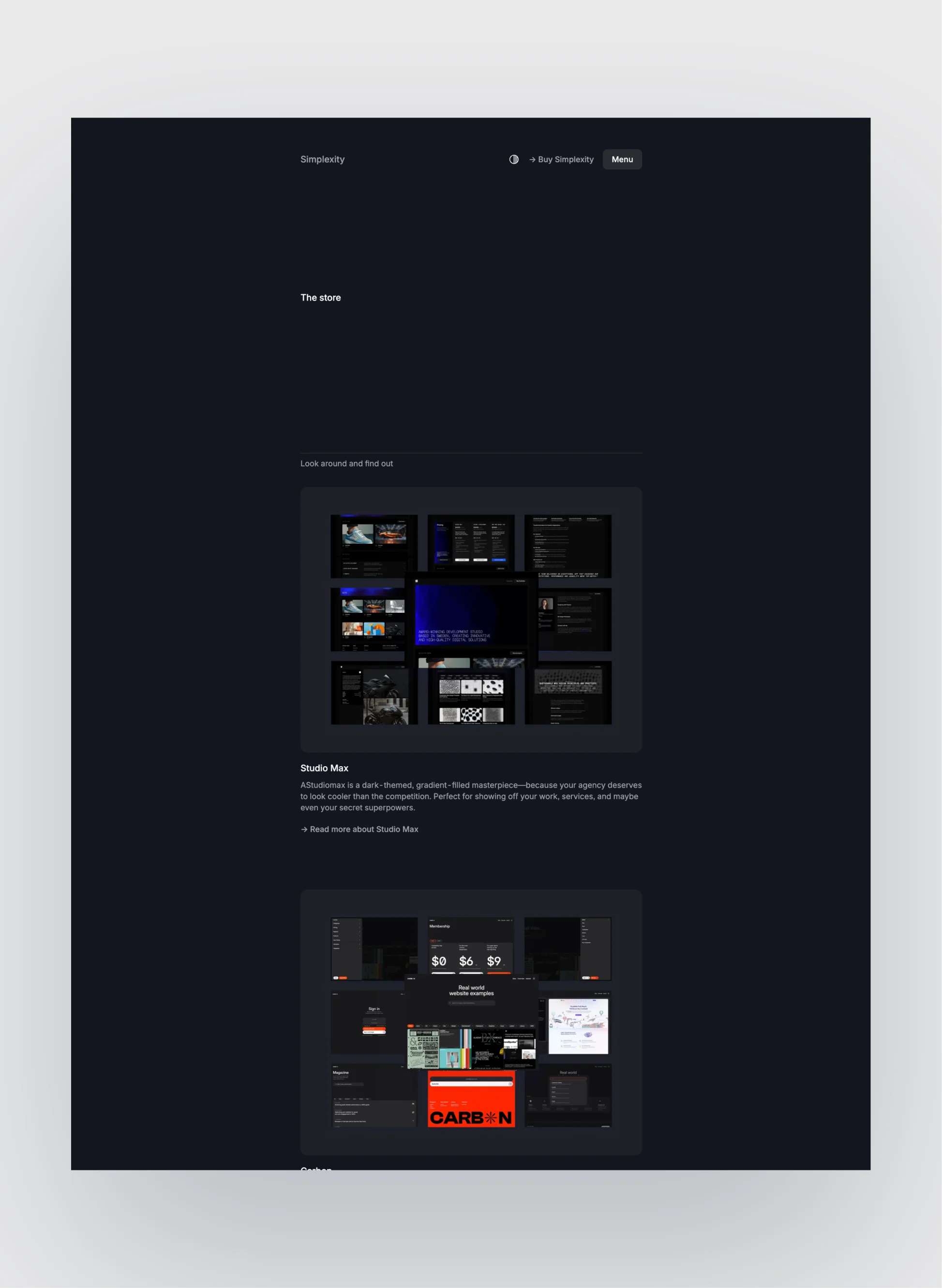 Simplexity light and dark mode