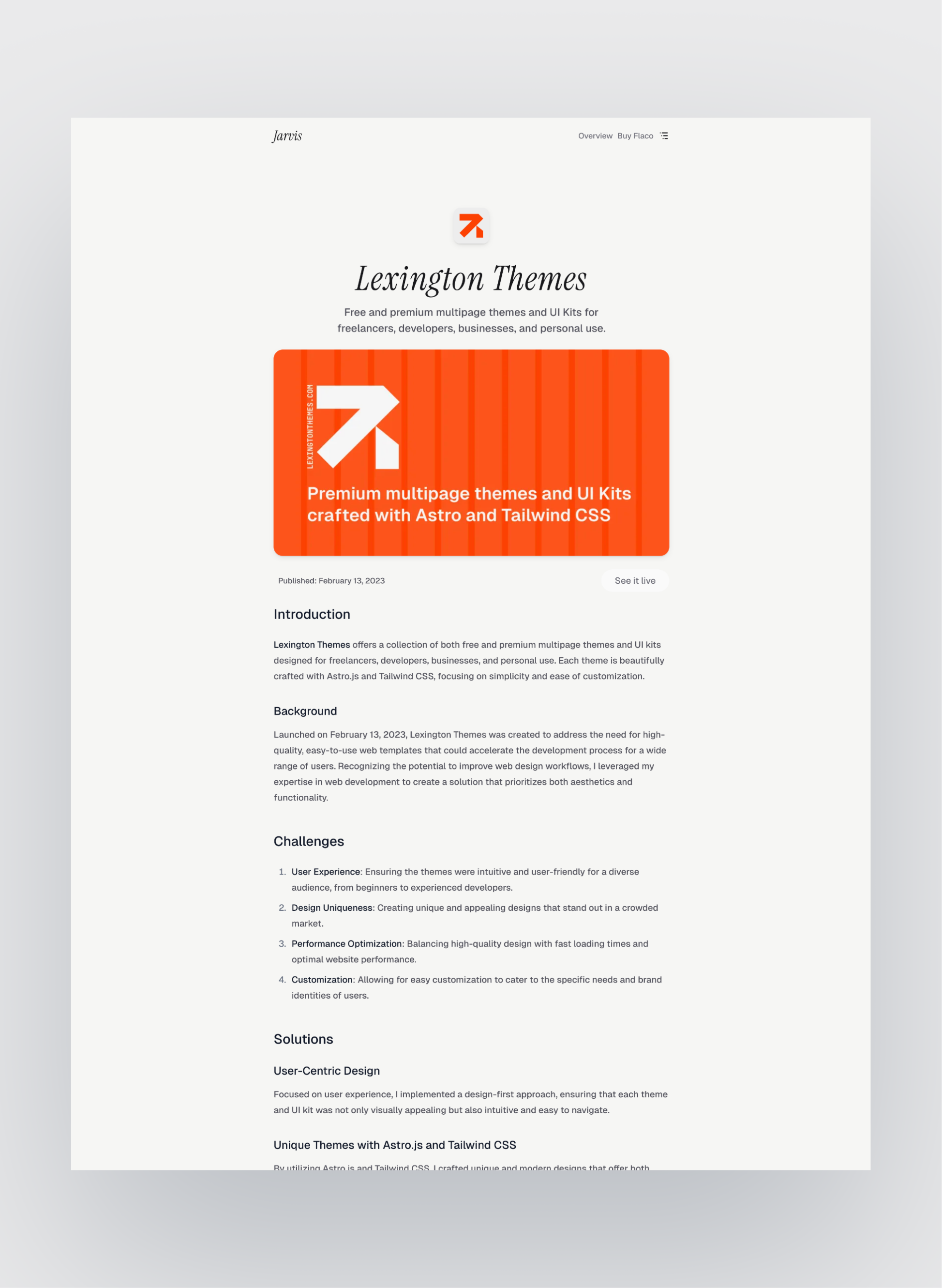 Flaco now page layout