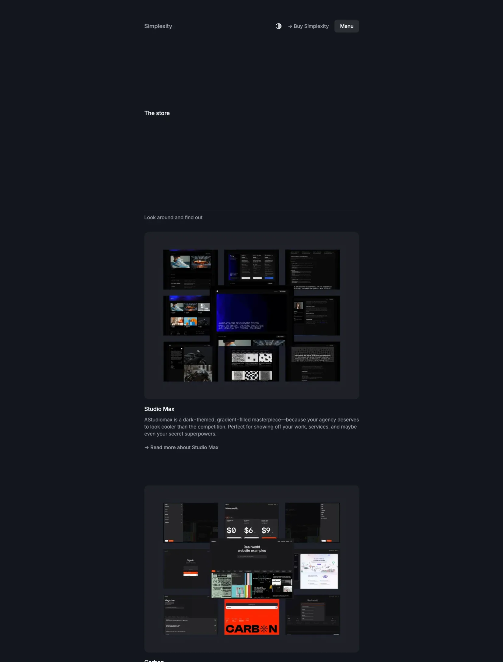 Simplexity light and dark mode