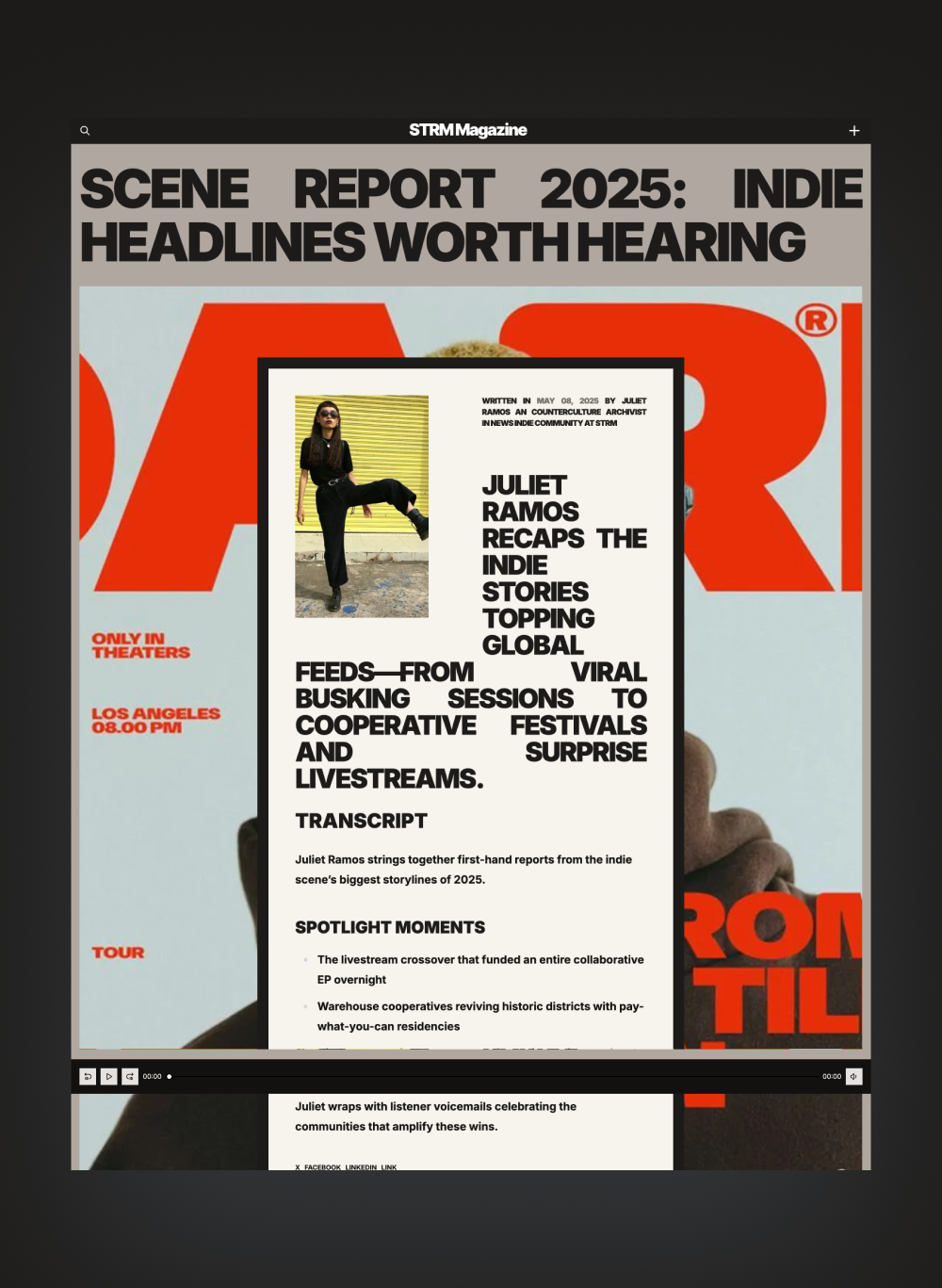 Streamer dark-mode view